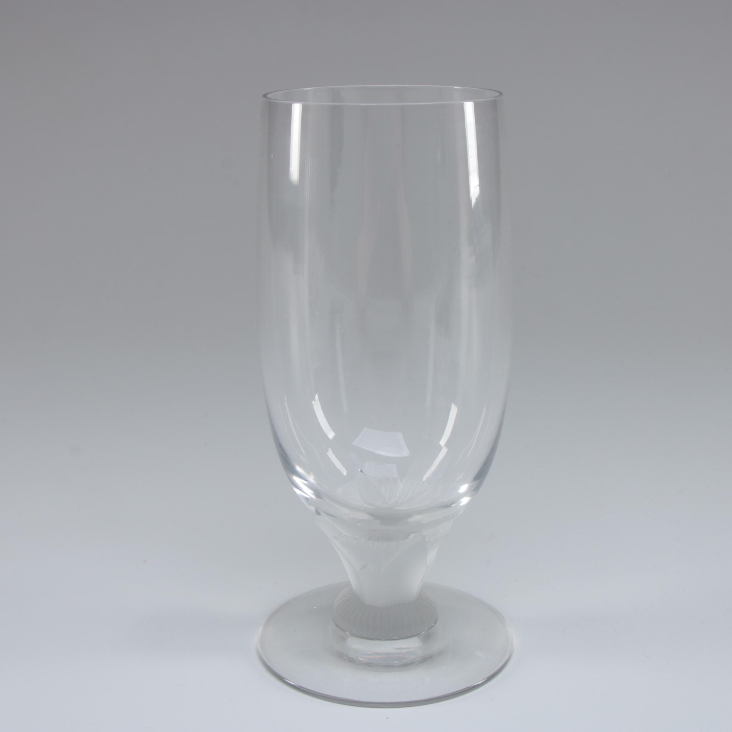Glass Water Goblets with Frosted Stems