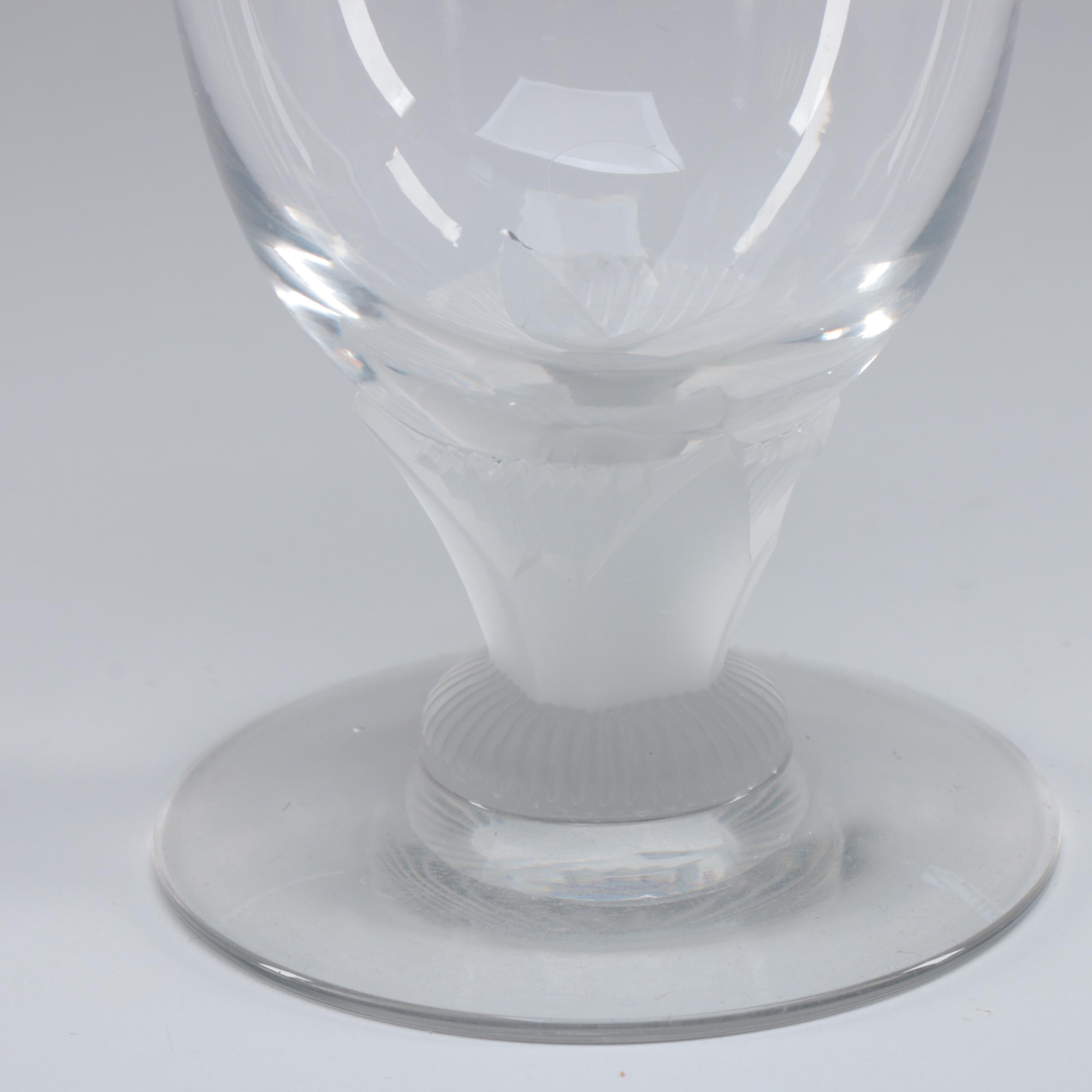 Glass Water Goblets with Frosted Stems