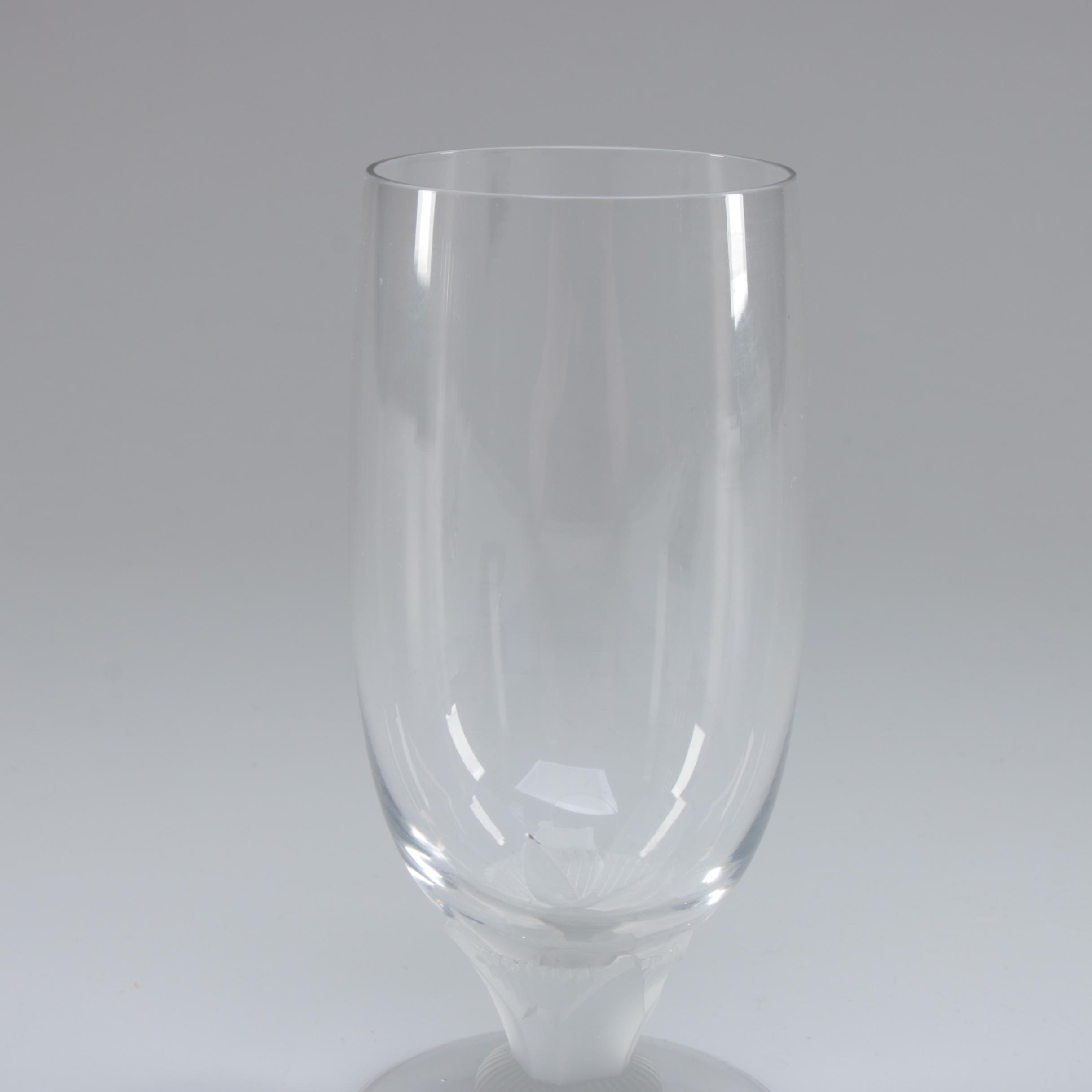 Glass Water Goblets with Frosted Stems