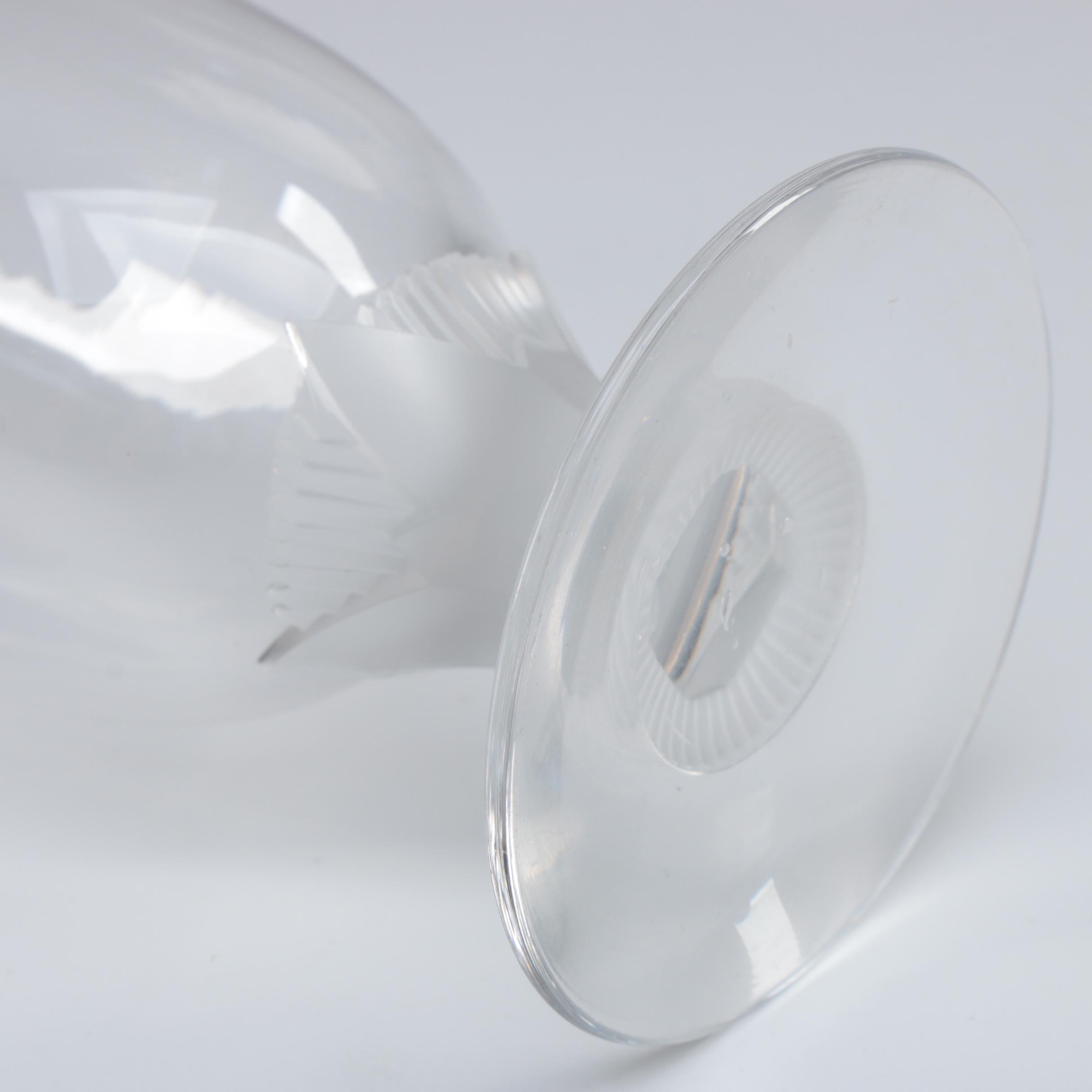 Glass Water Goblets with Frosted Stems