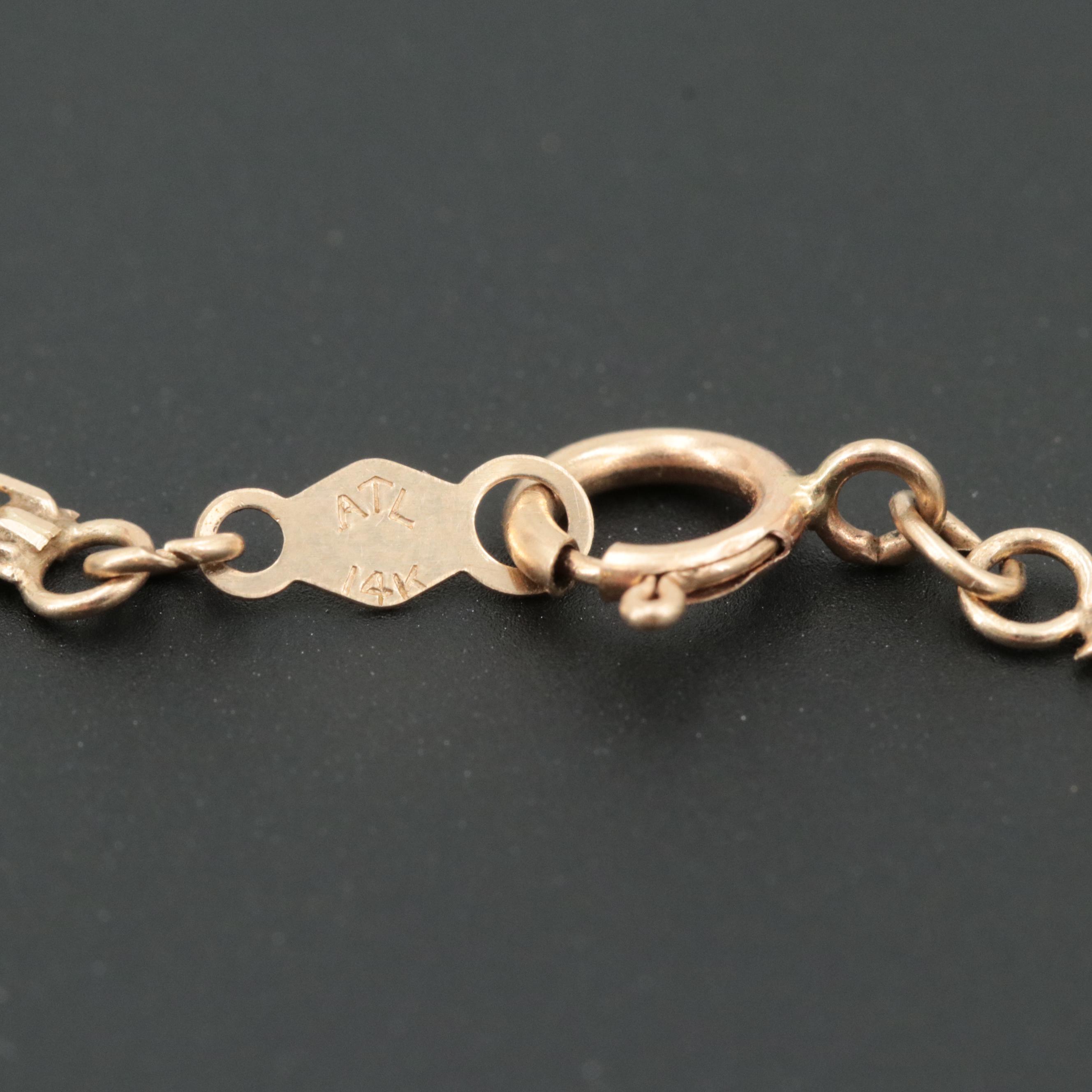 14K Yellow Gold Topaz and Diamond Bracelet