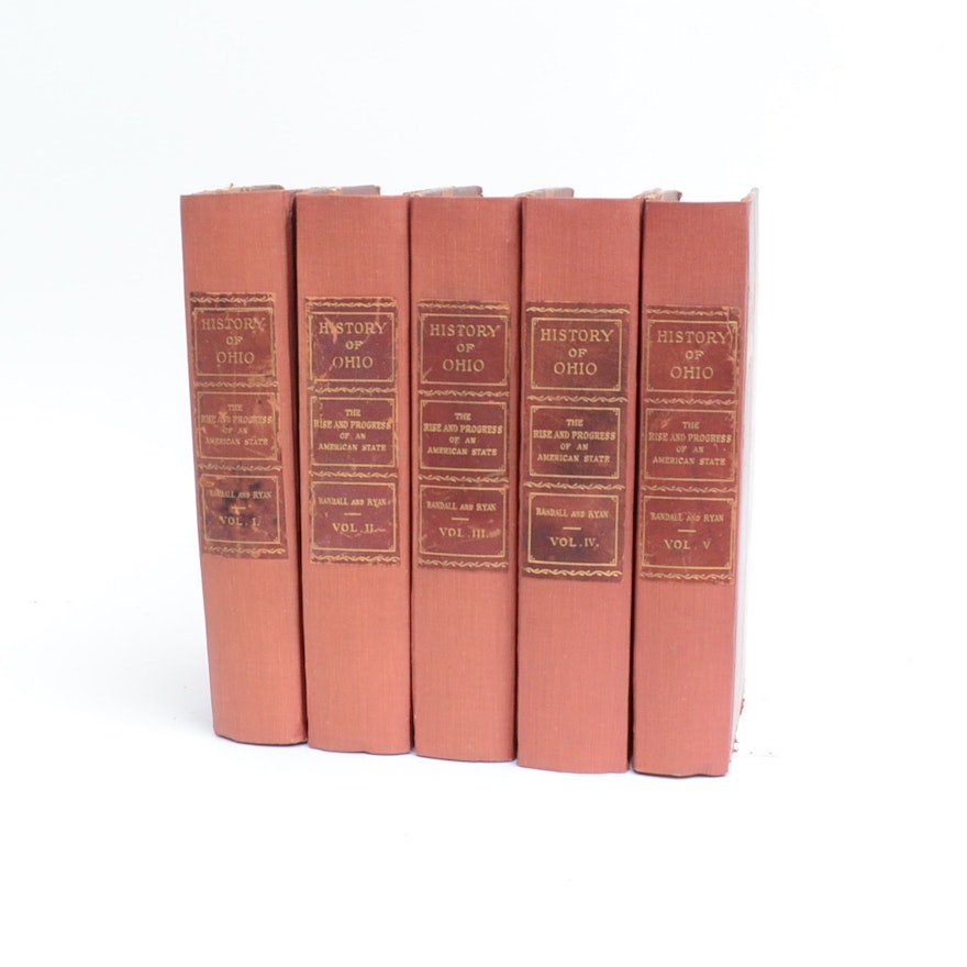 1912 "History of Ohio" By E. Randall and D. Ryan, Five Volume Ser