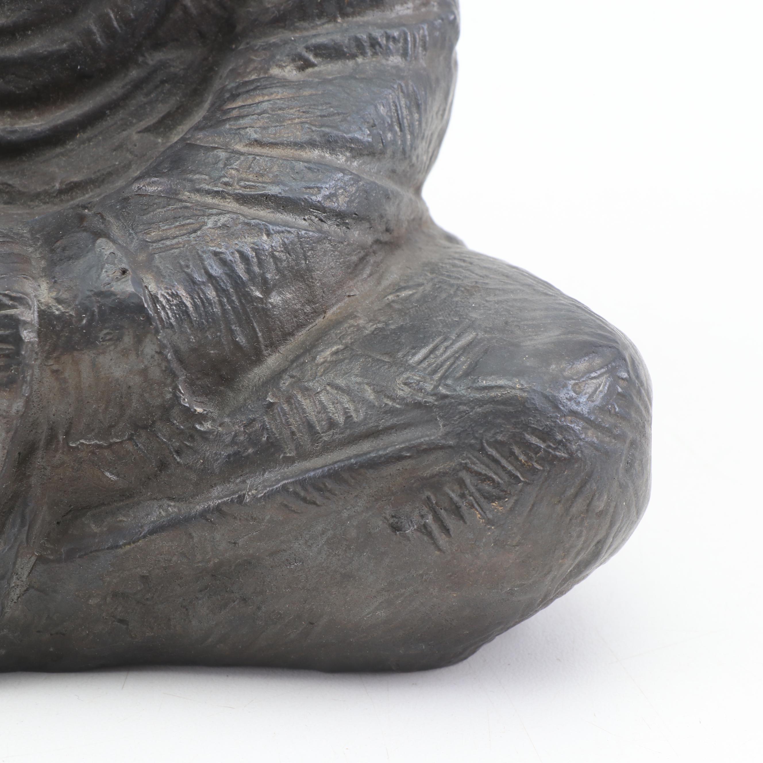 Chinese Cast Bronze Bodhidharma Statue