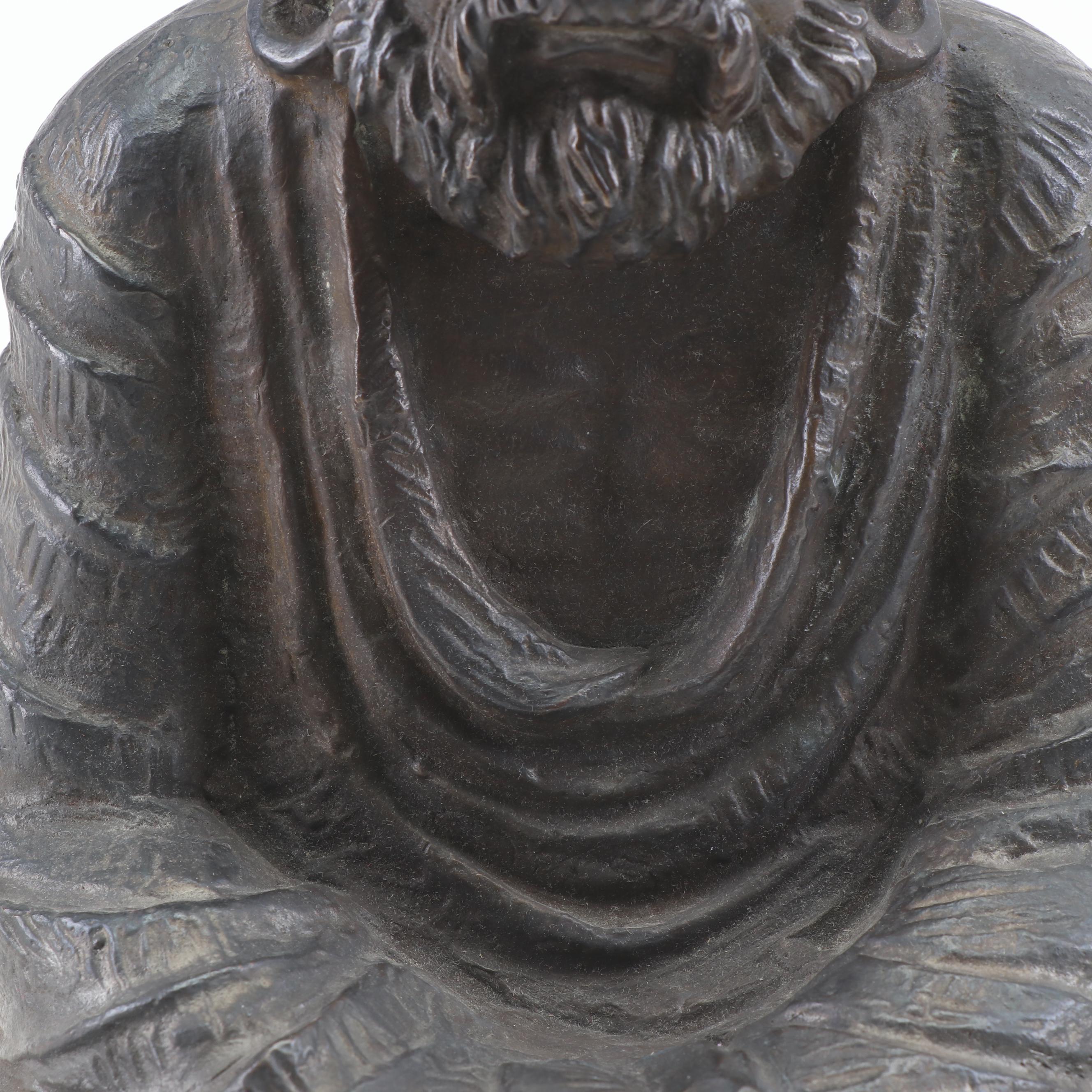 Chinese Cast Bronze Bodhidharma Statue