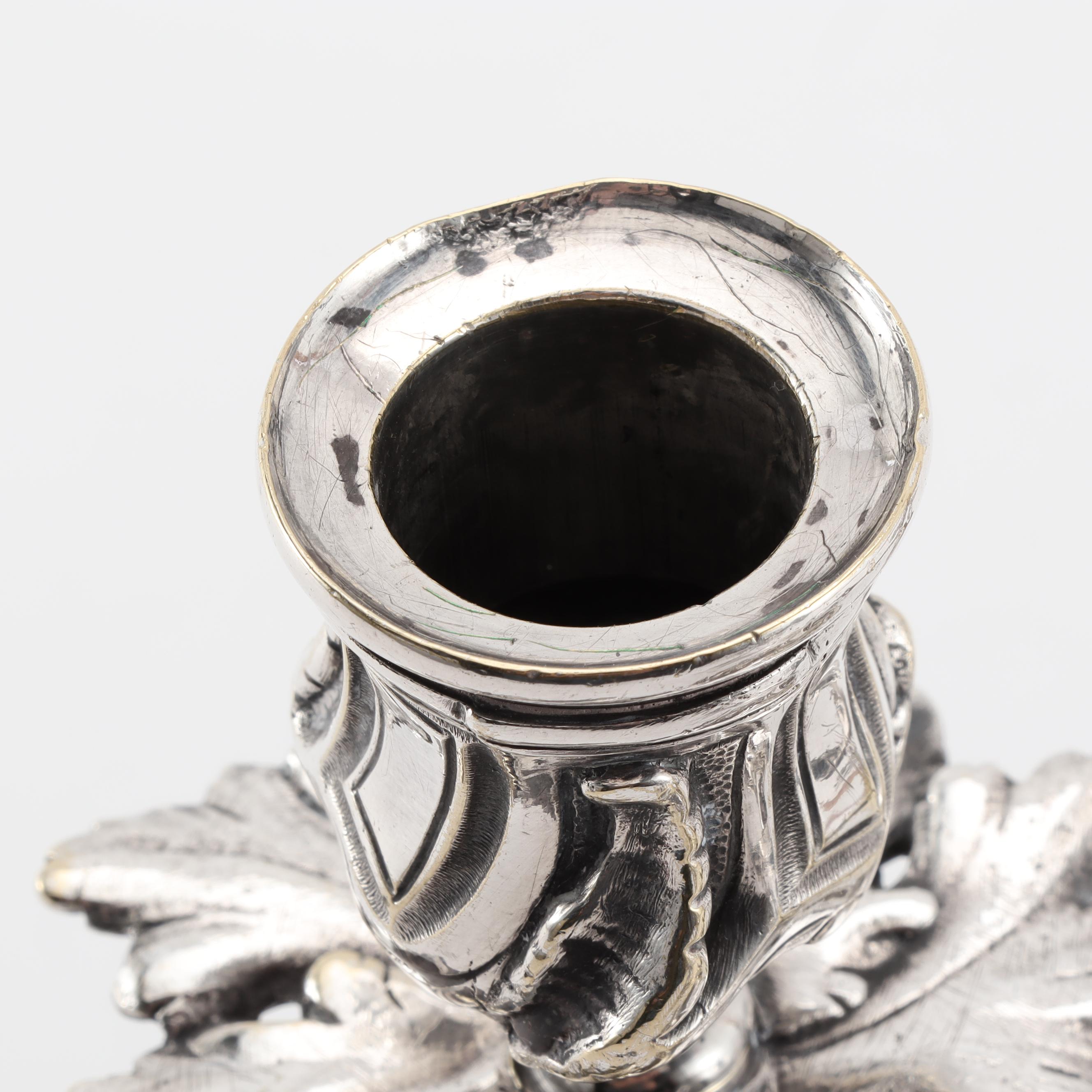 Christofle France "Trianon" Silver Plate Candelabra Pair, Early 20th C.
