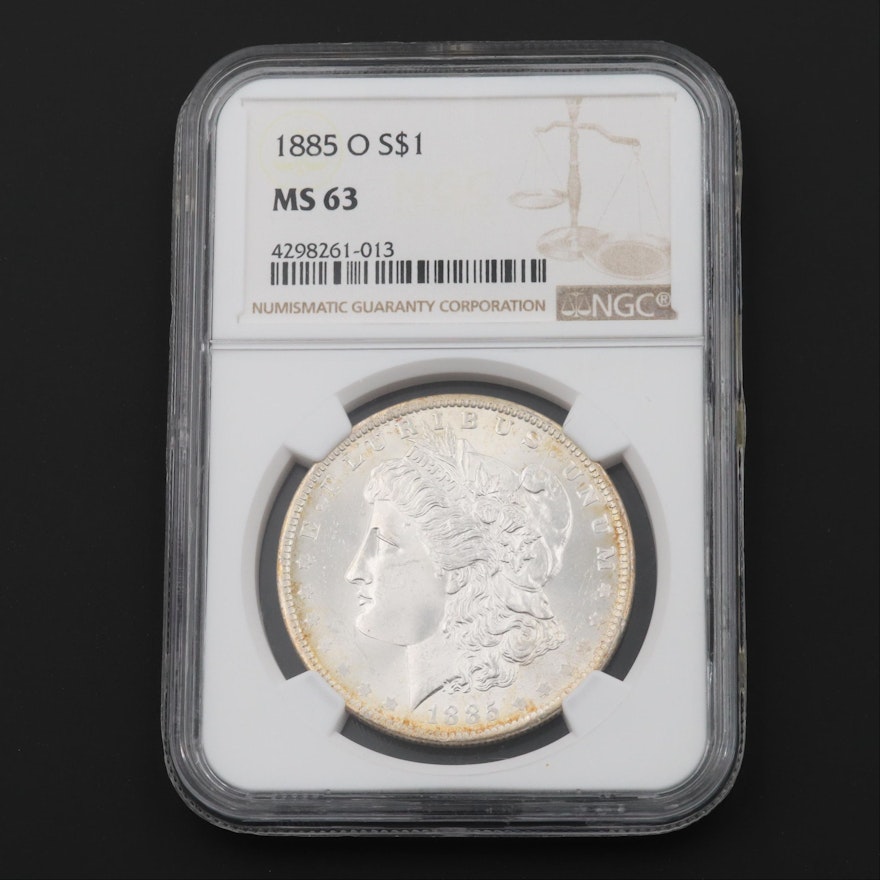 NGC Graded MS63 1885-O Morgan Silver Dollar