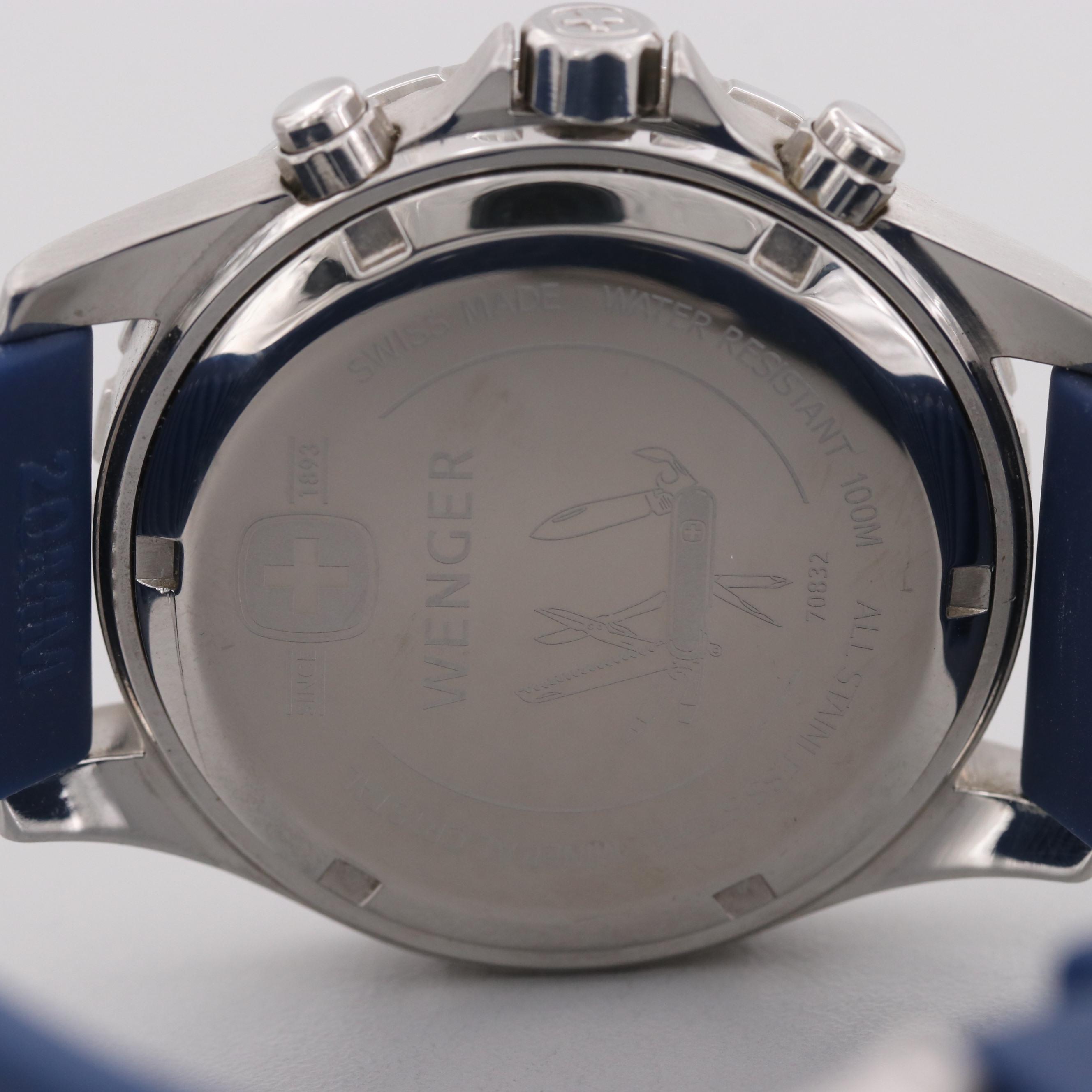 Wenger Tide Stainless Steel Quartz Watch With Moon Phase and Tide Indicator