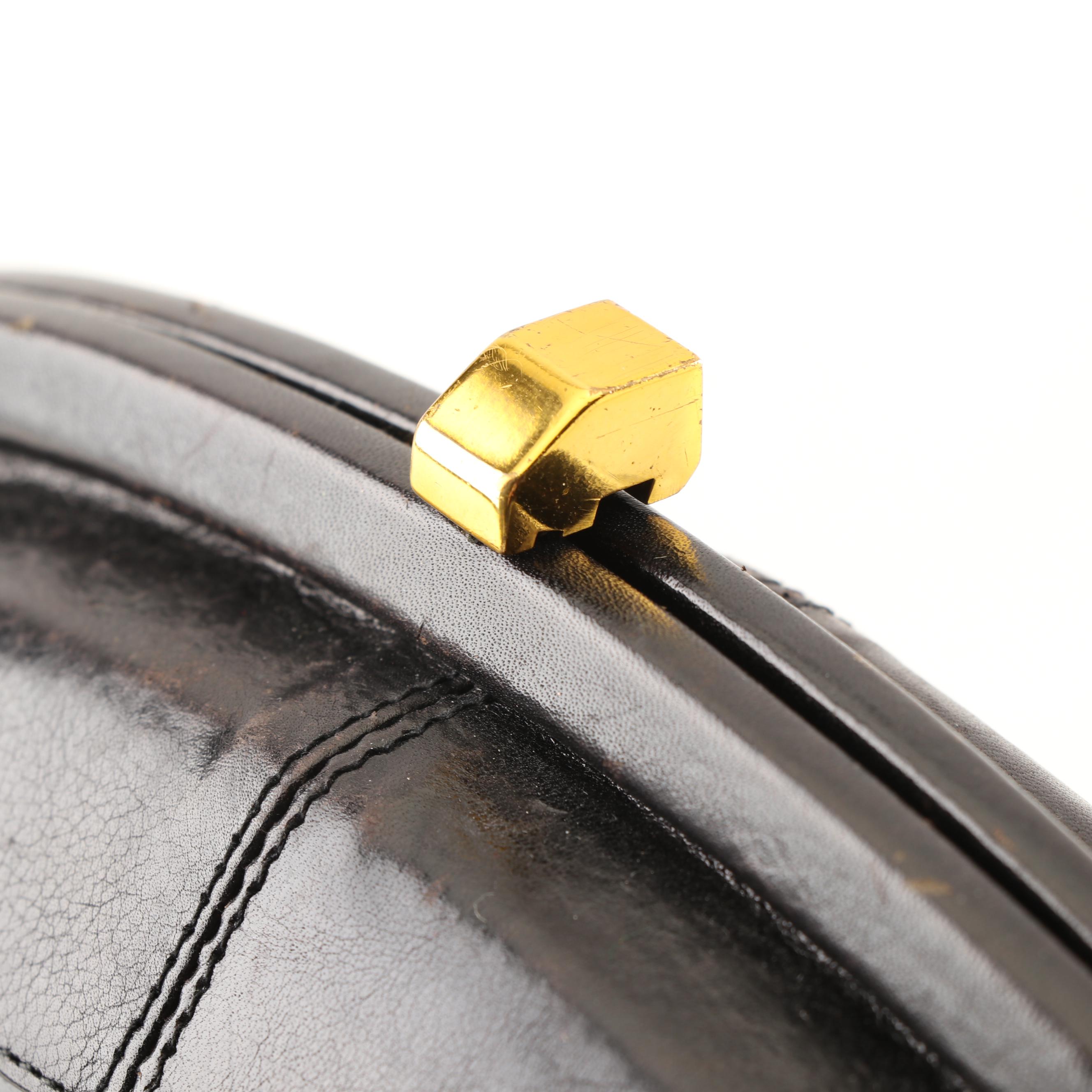 Coccinella of West Germany Black Embossed Leather Shoulder Bag