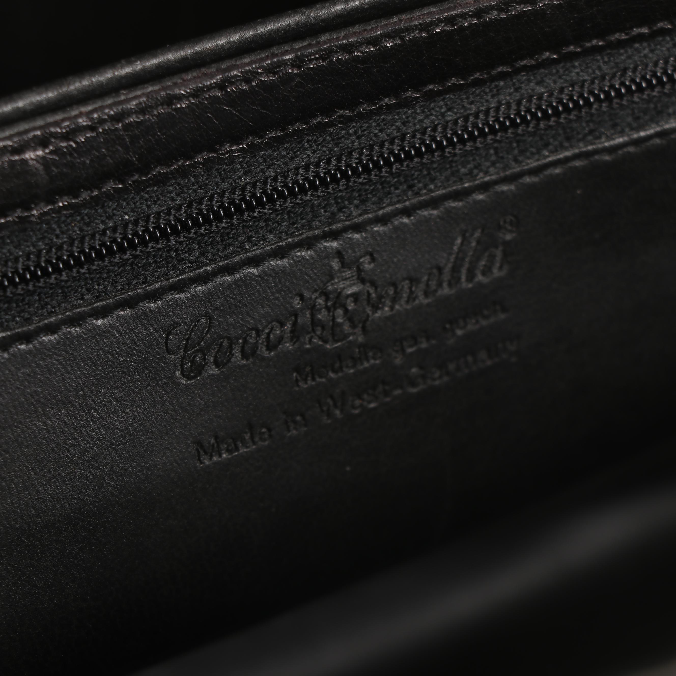 Coccinella of West Germany Black Embossed Leather Shoulder Bag