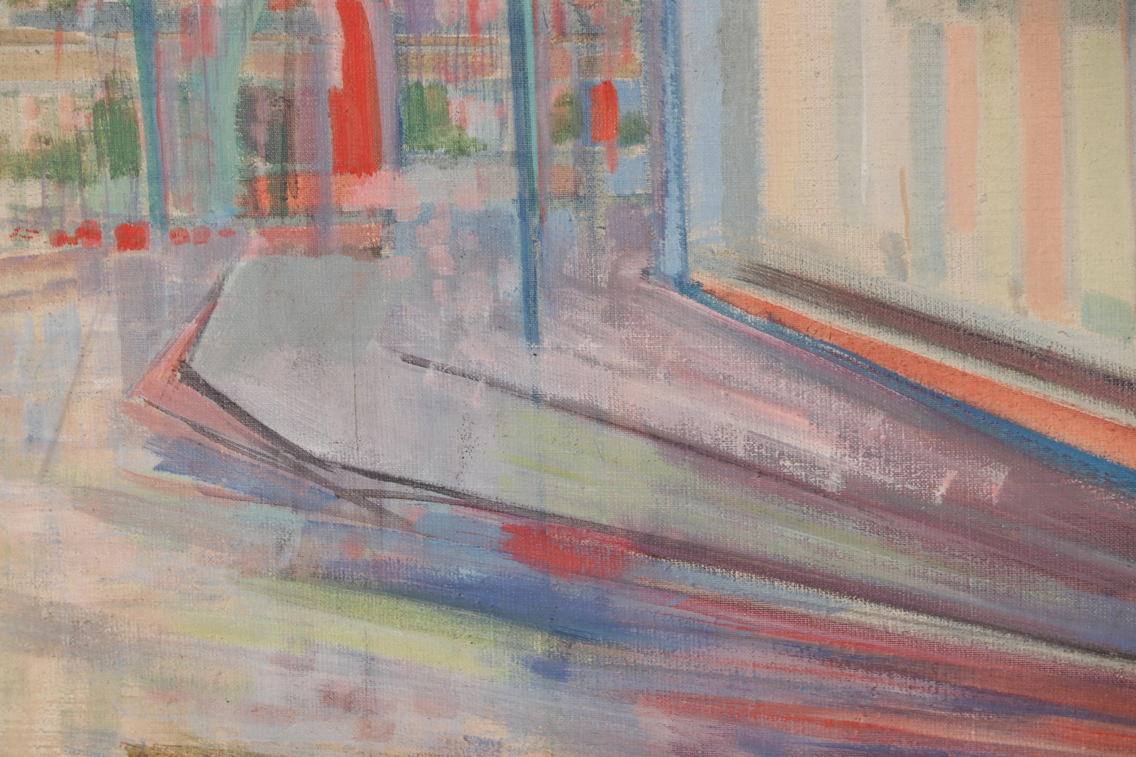 Thomas Brownell Eldred Abstract Oil Painting of Street Scene