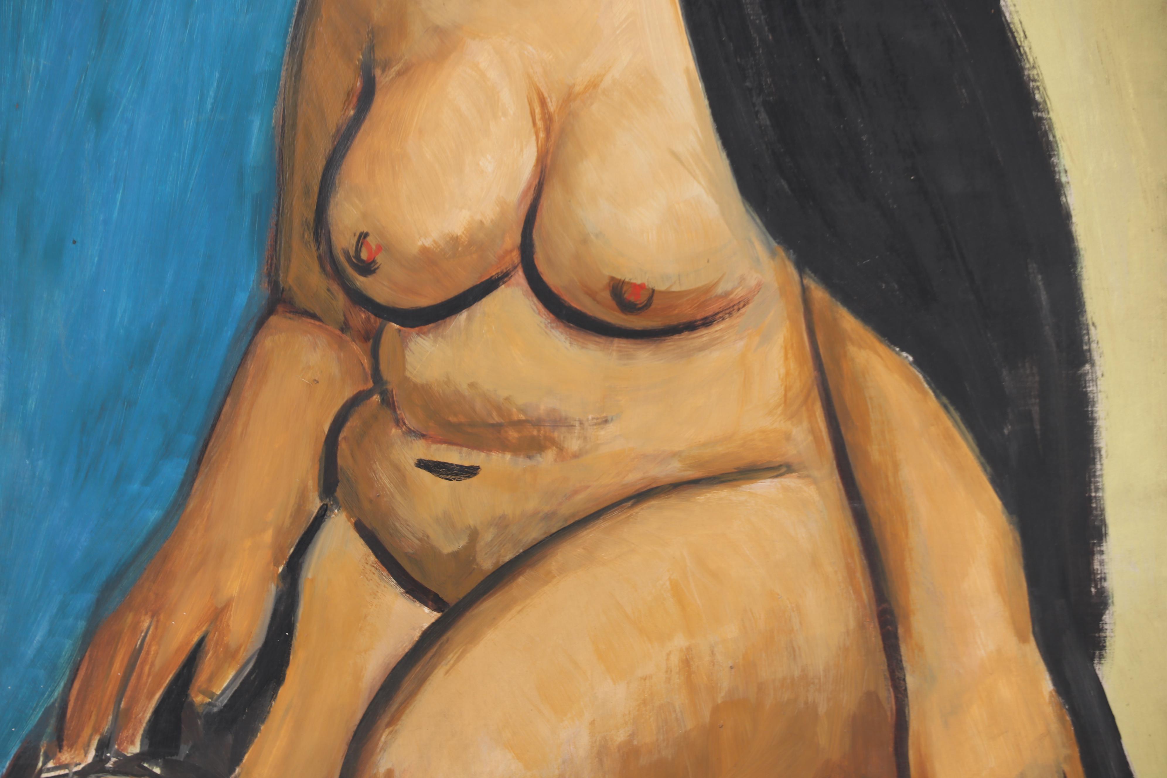 Thomas Brownell Eldred Oil Portrait of Seated Female Nude