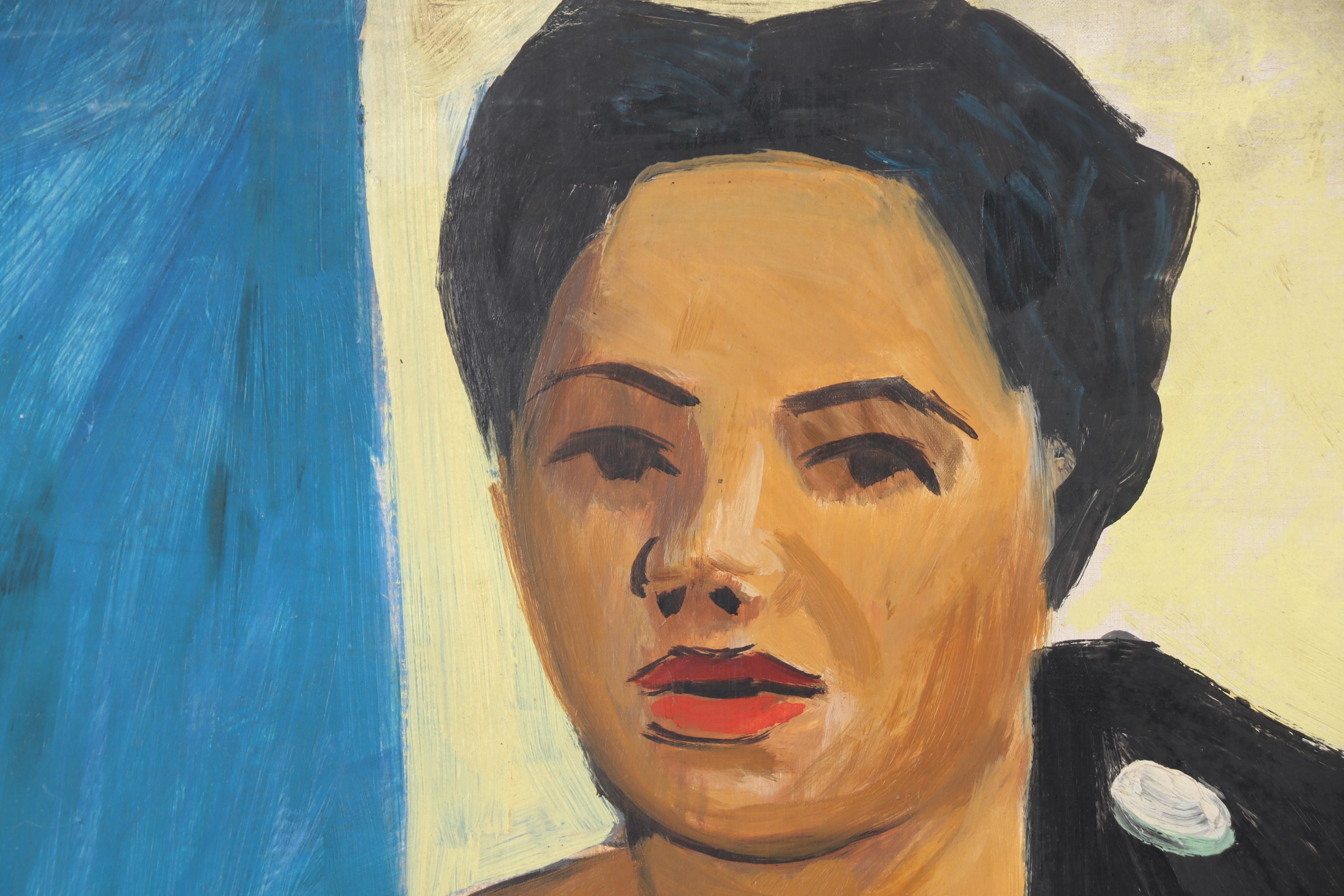 Thomas Brownell Eldred Oil Portrait of Seated Female Nude