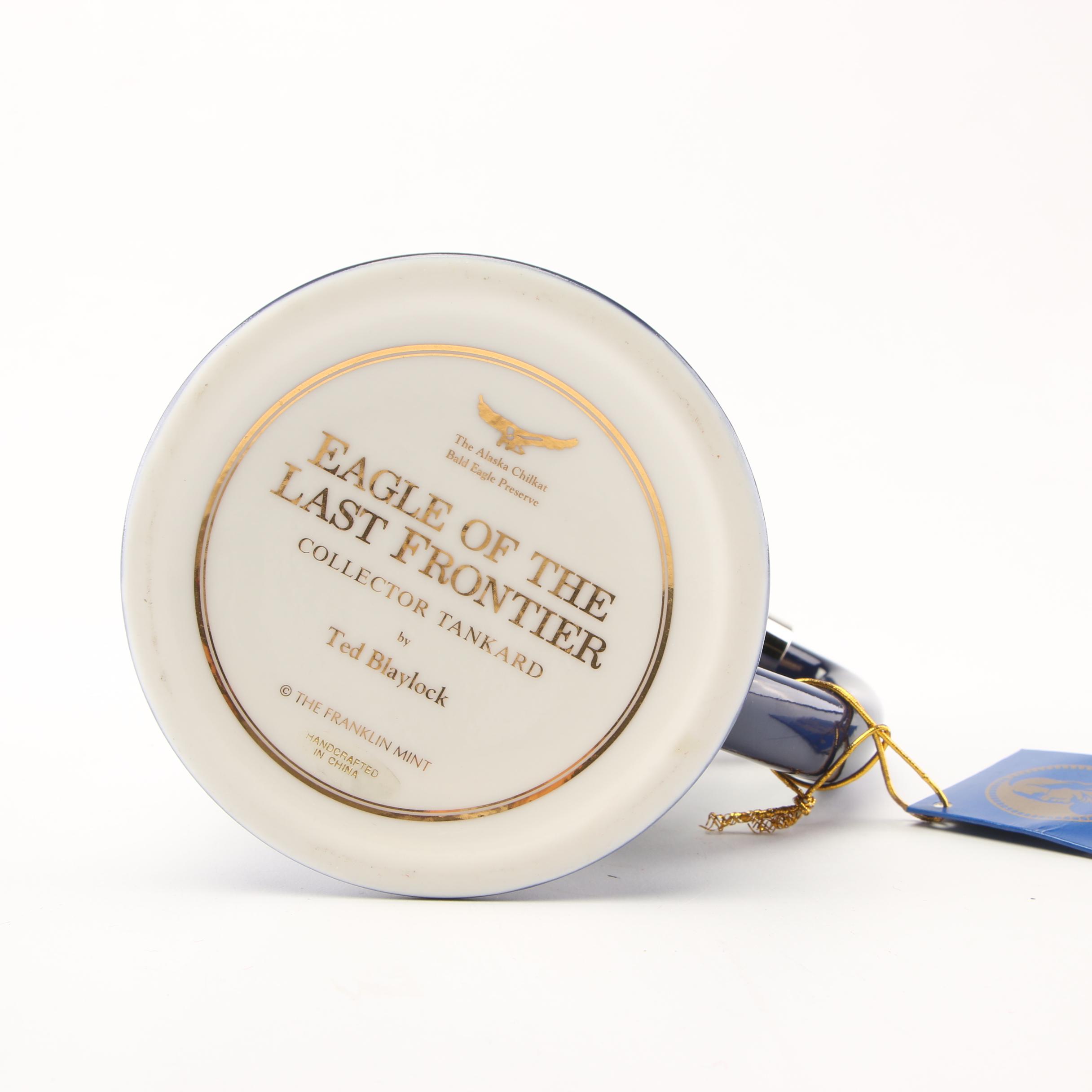 Franklin Mint Bald Eagle Themed Pocket Watch with Display Stand and Other Items