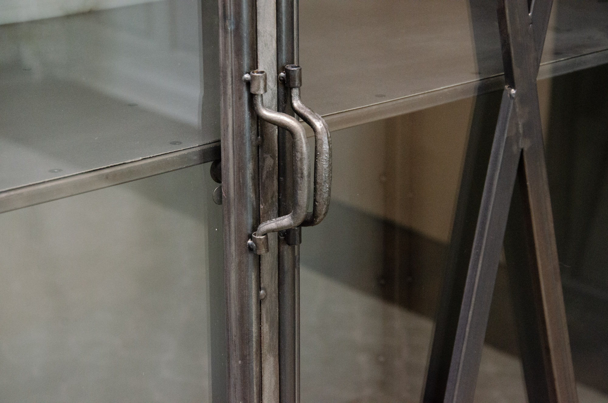 Mercana Metal and Glass Industrial Style Display Cabinets