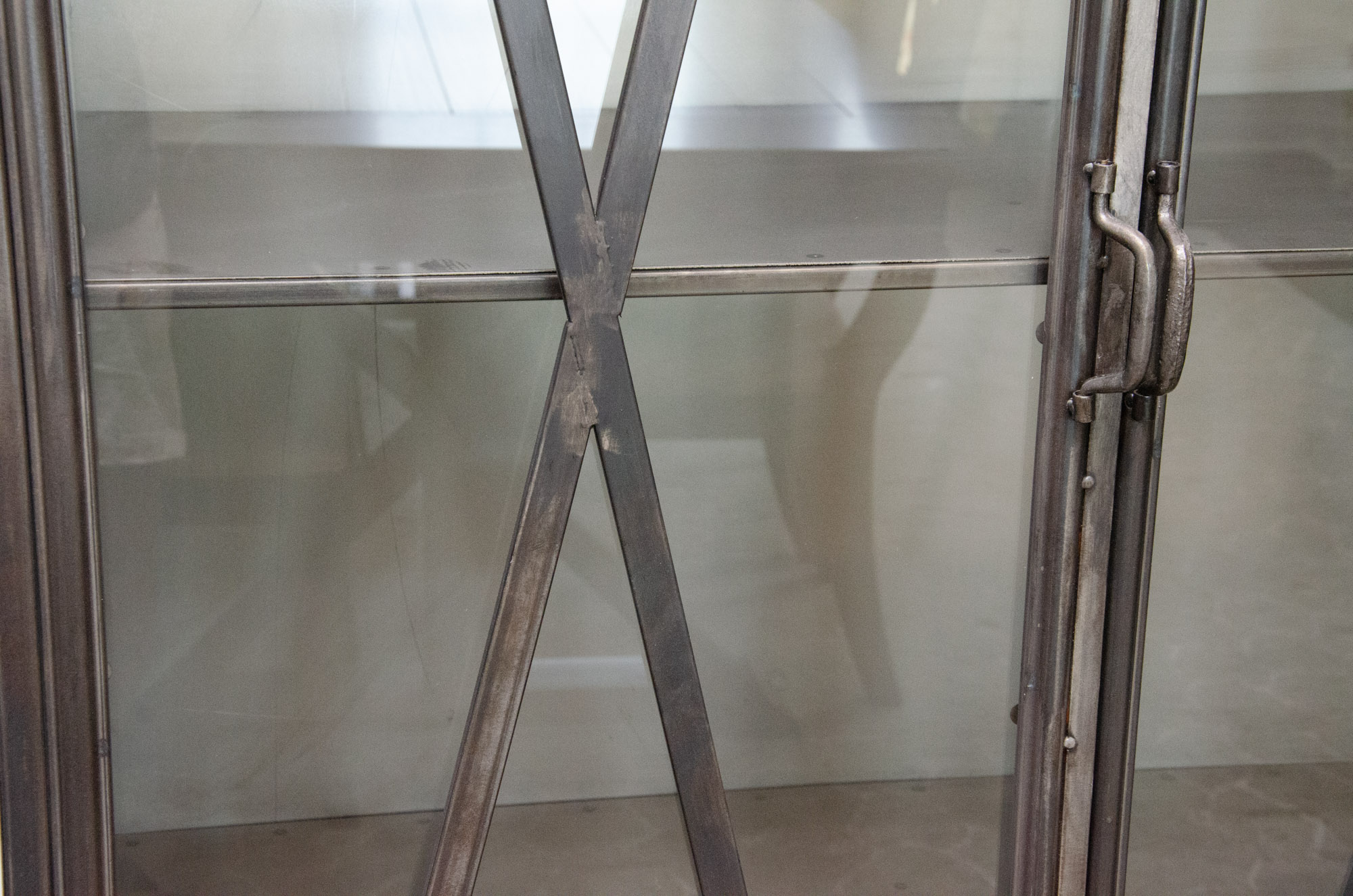 Mercana Metal and Glass Industrial Style Display Cabinets