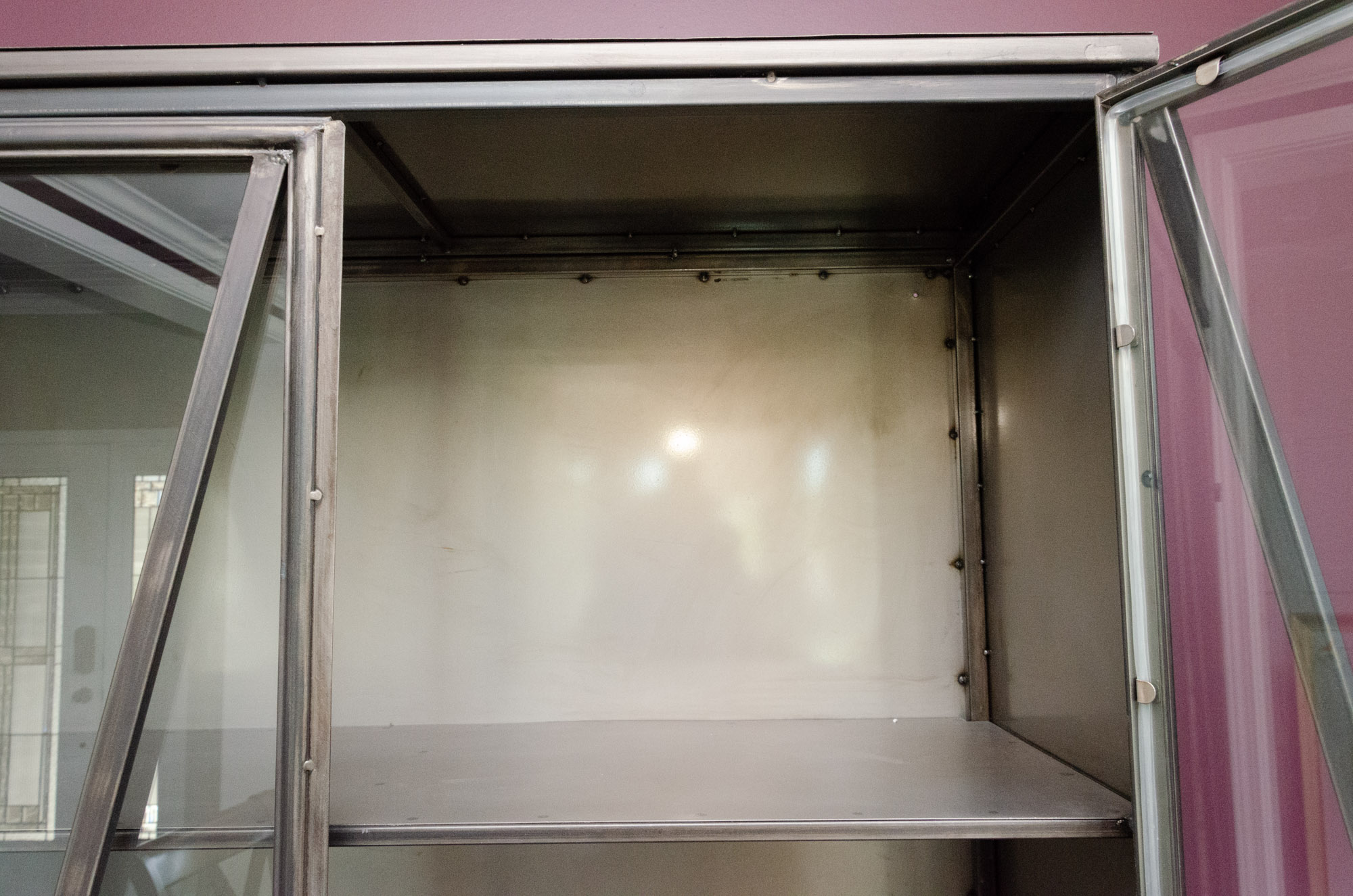 Mercana Metal and Glass Industrial Style Display Cabinets