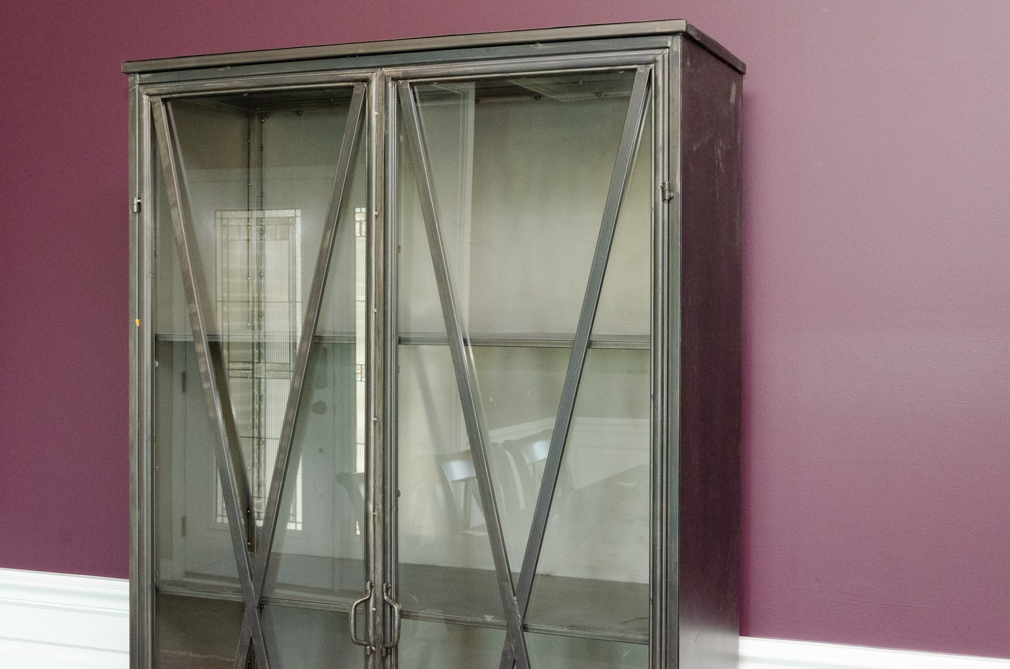 Mercana Metal and Glass Industrial Style Display Cabinets