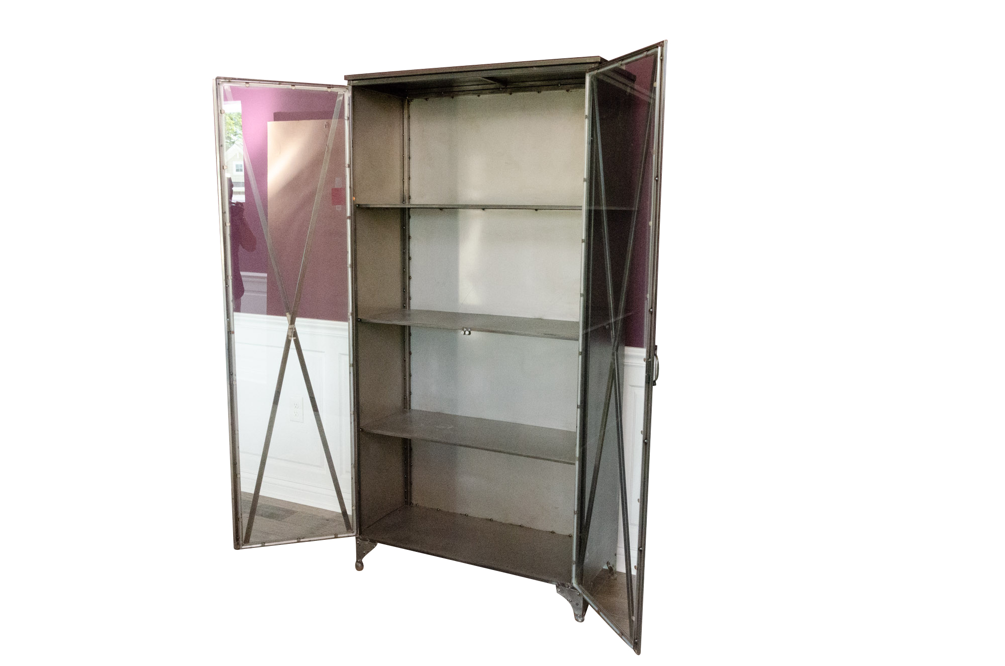 Mercana Metal and Glass Industrial Style Display Cabinets