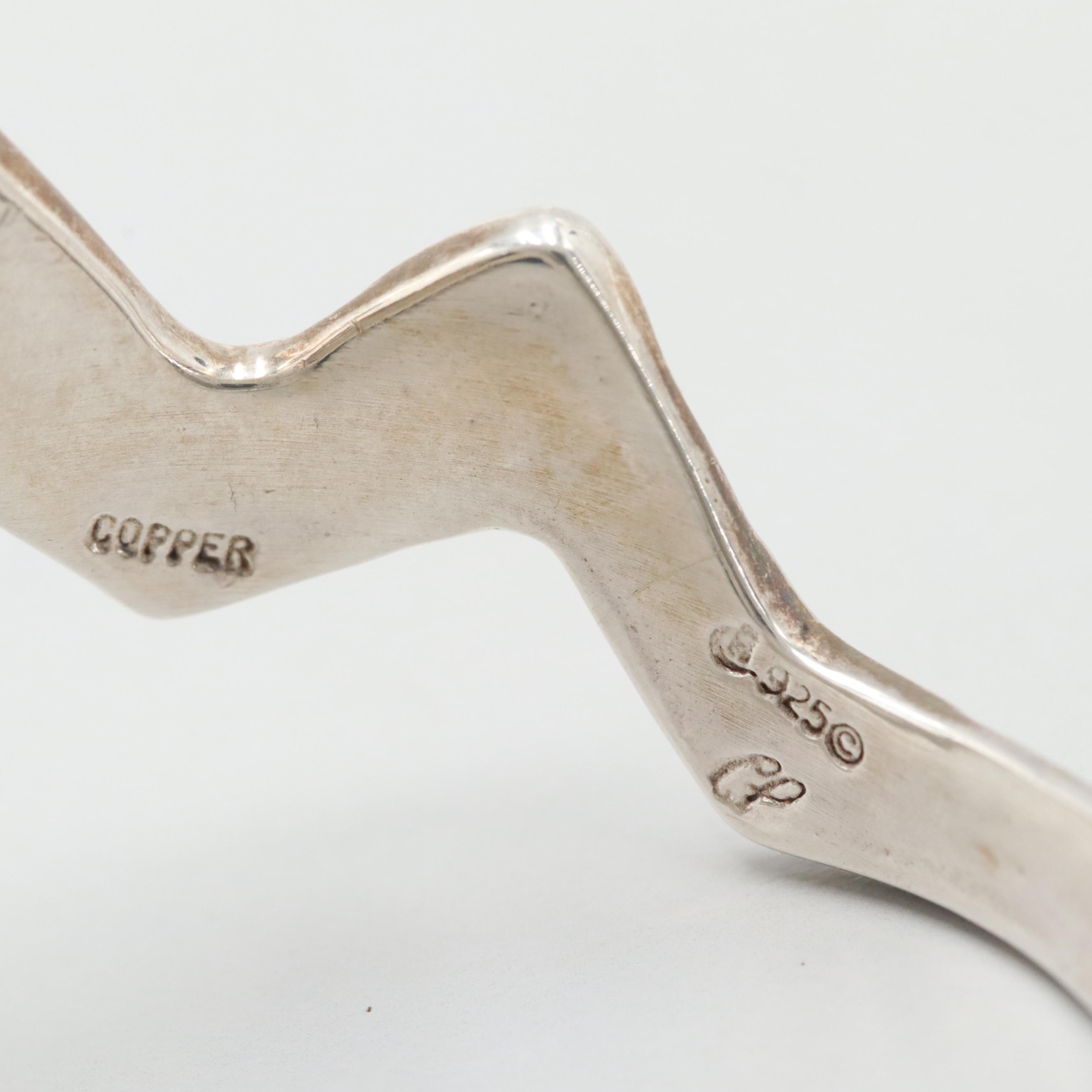 Carolyn Pollack for Relios Sterling Jasper and Tiger's Eye Bracelet with Copper