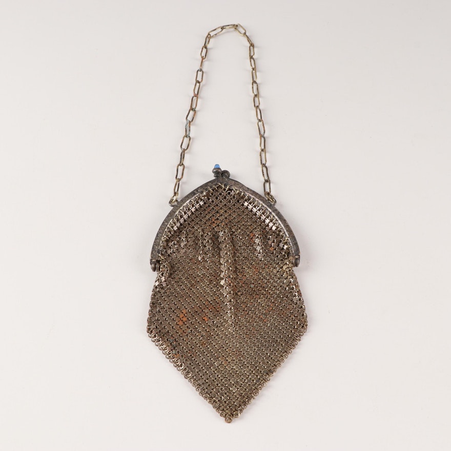 Metal Mesh Purse with Chain Link Strap, Early 20th Century