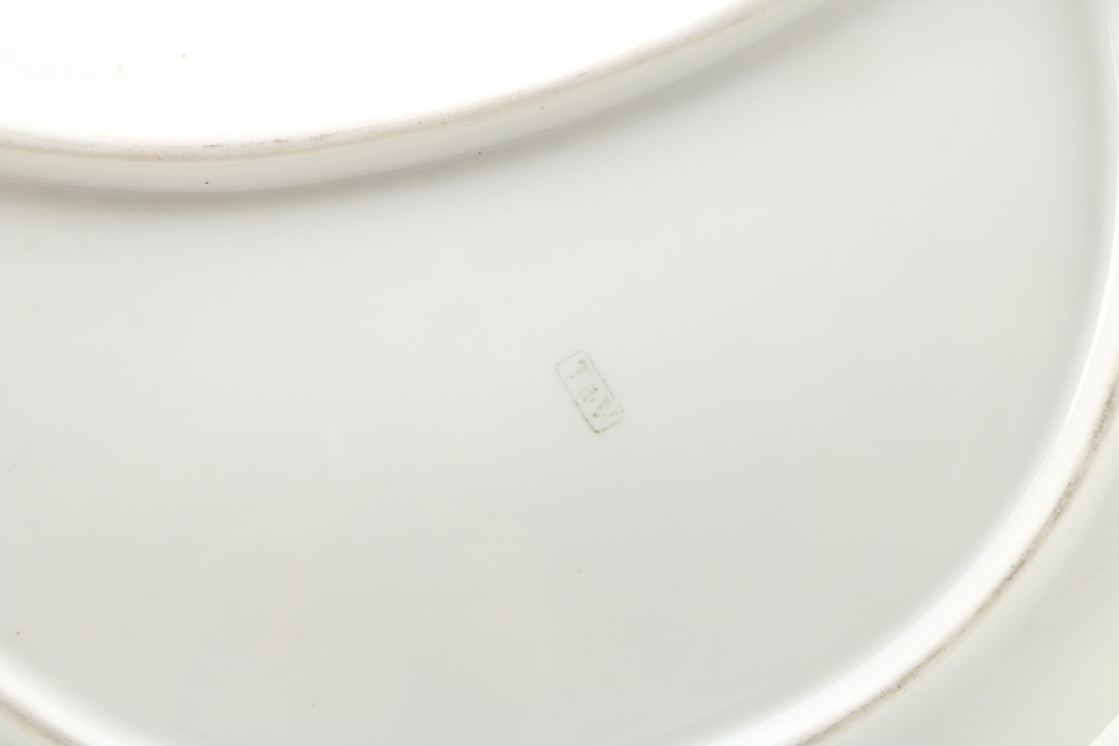 Hobbyist Hand-Painted Limoges Porcelain Luncheon and Crescent Plates