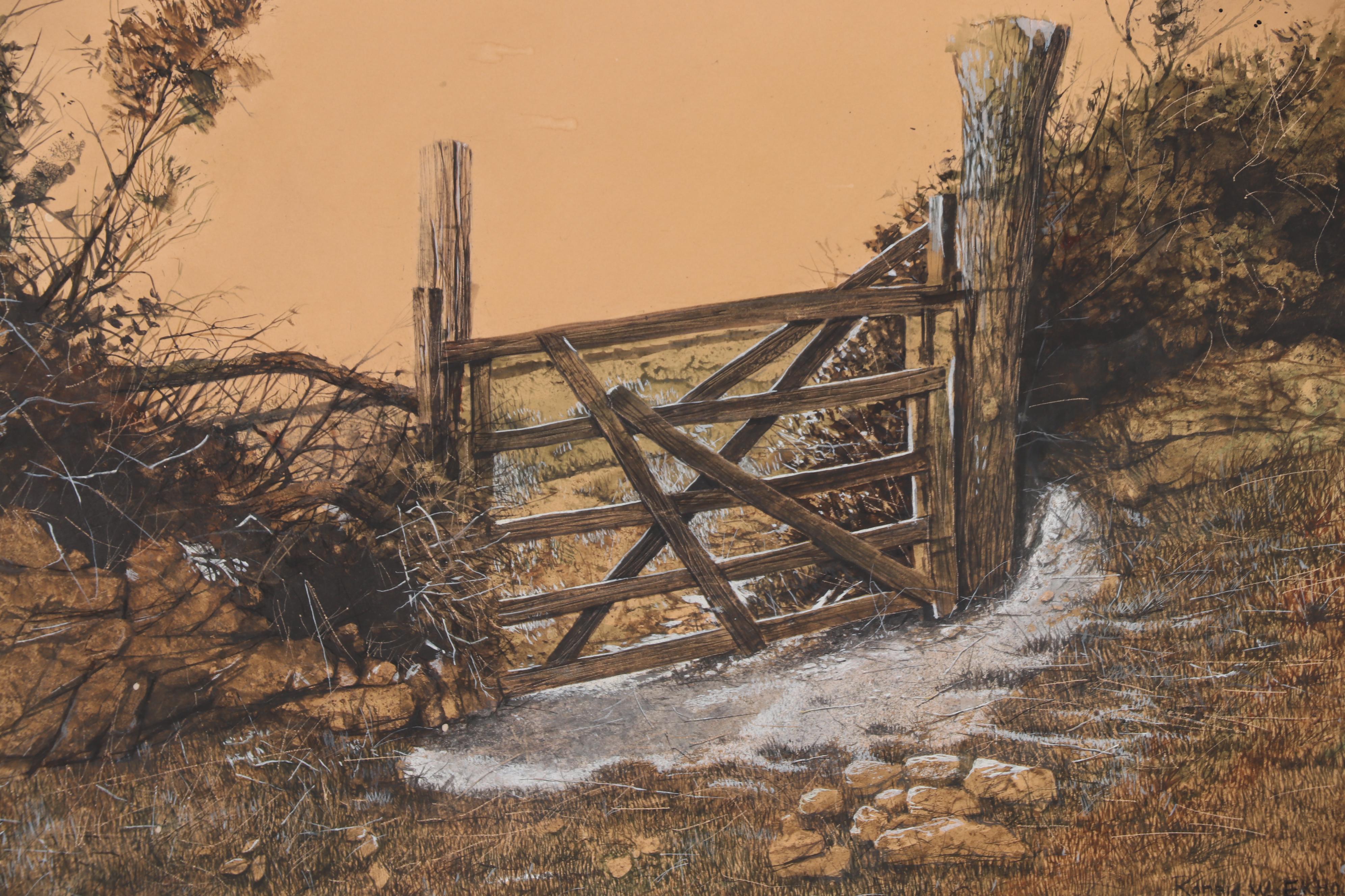 Ronald W. Ekholm Gouache Landscape Painting, 1967