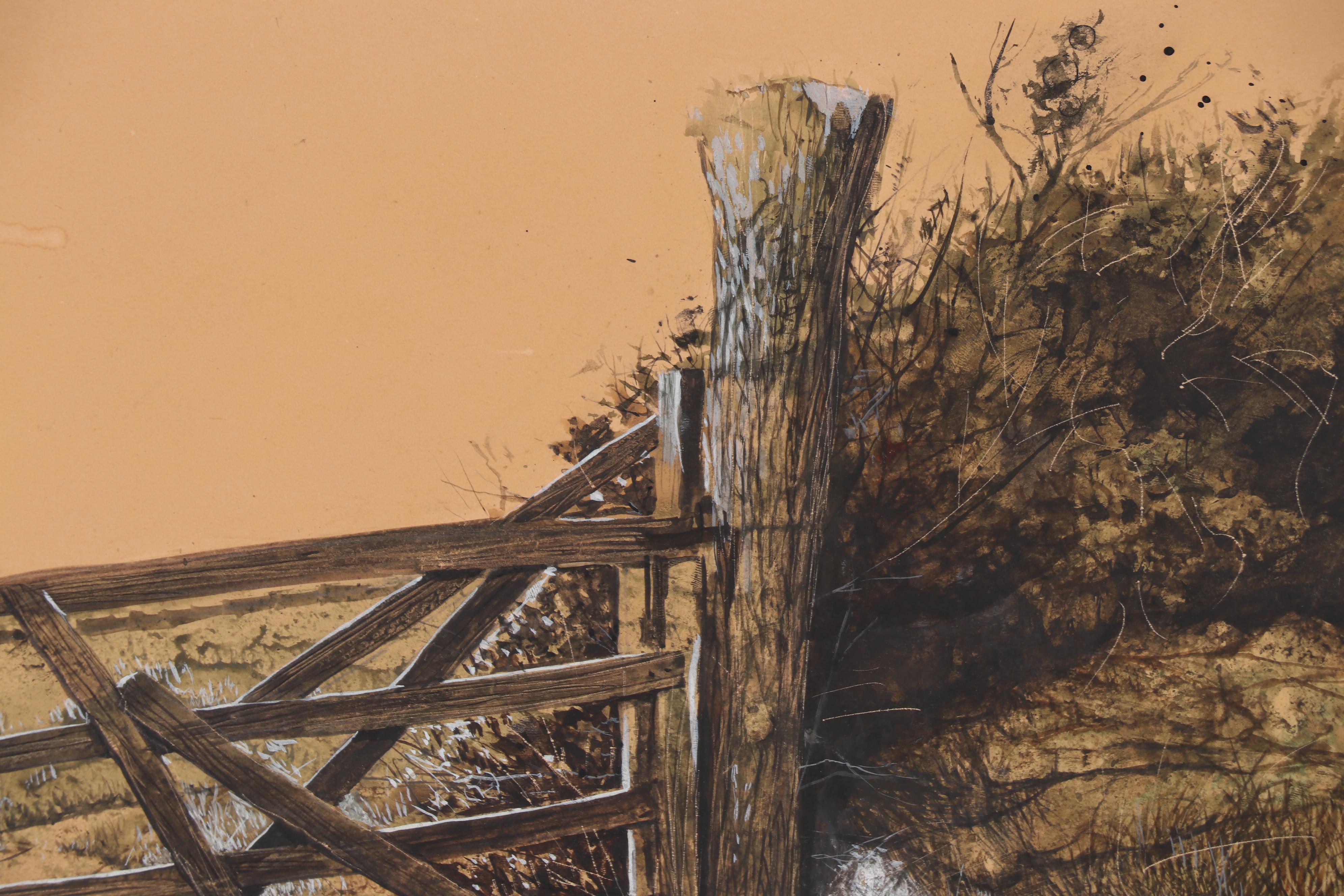 Ronald W. Ekholm Gouache Landscape Painting, 1967