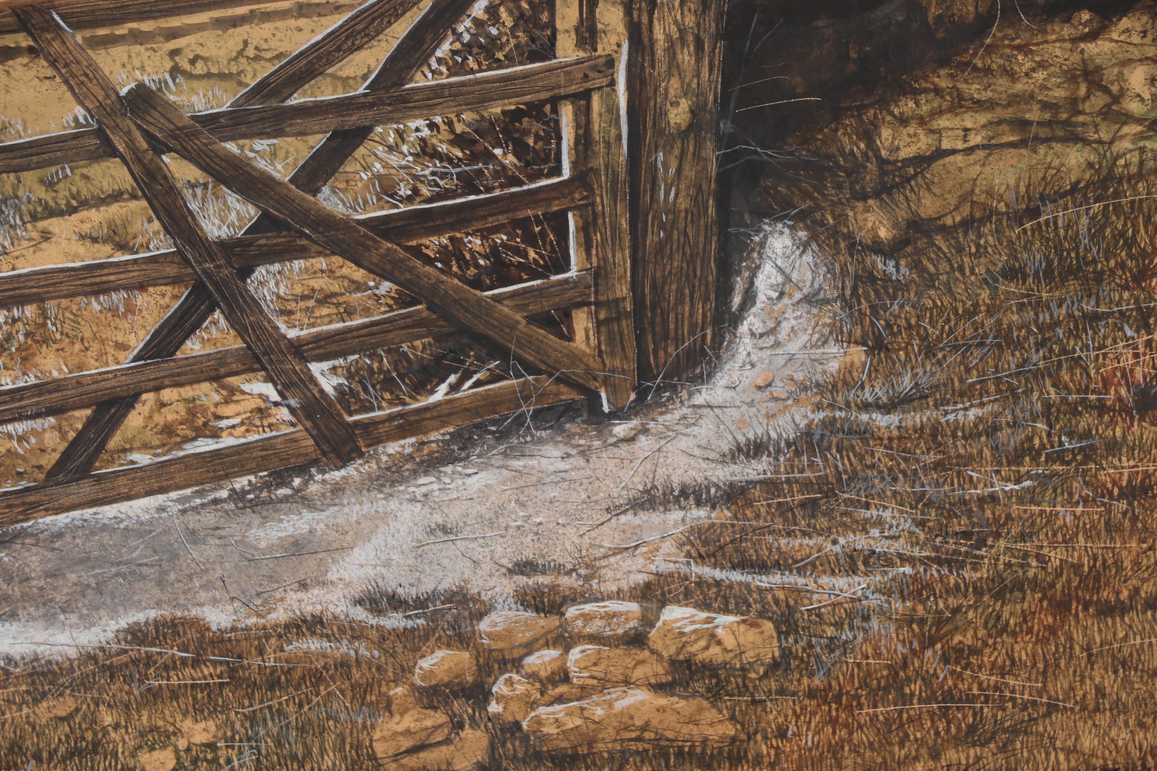 Ronald W. Ekholm Gouache Landscape Painting, 1967