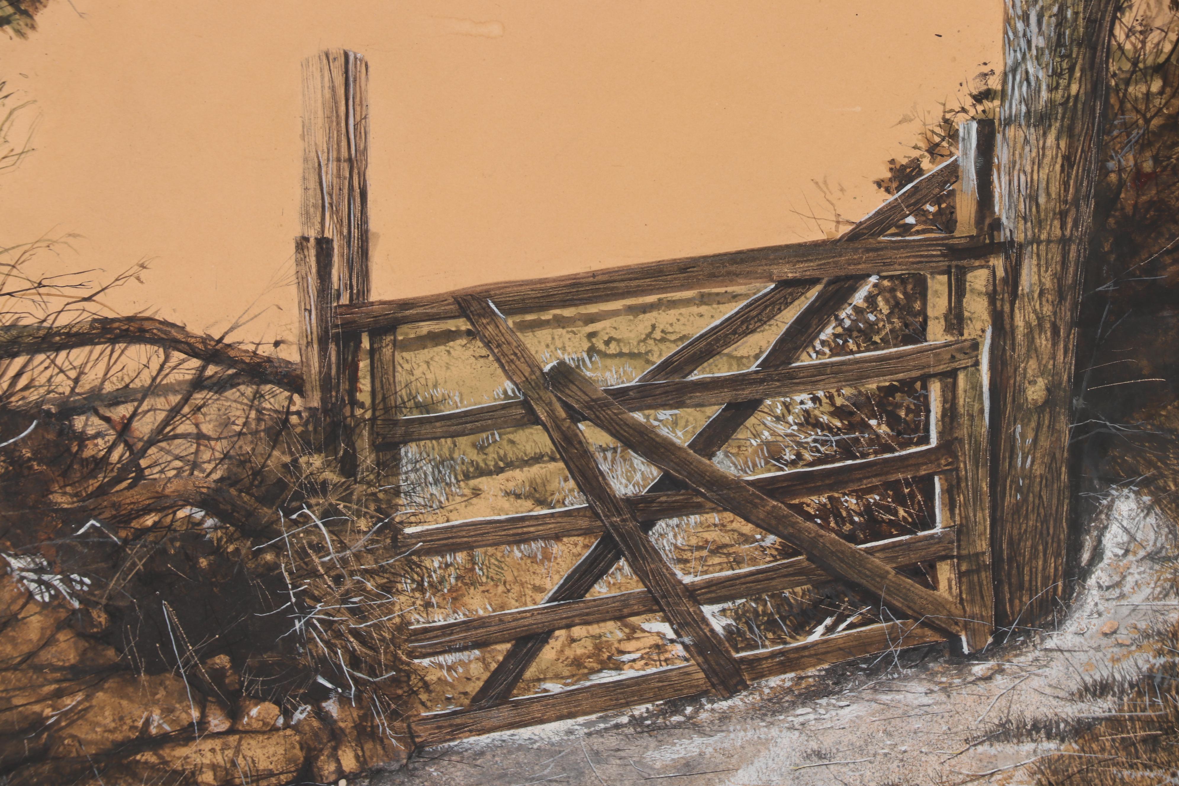 Ronald W. Ekholm Gouache Landscape Painting, 1967