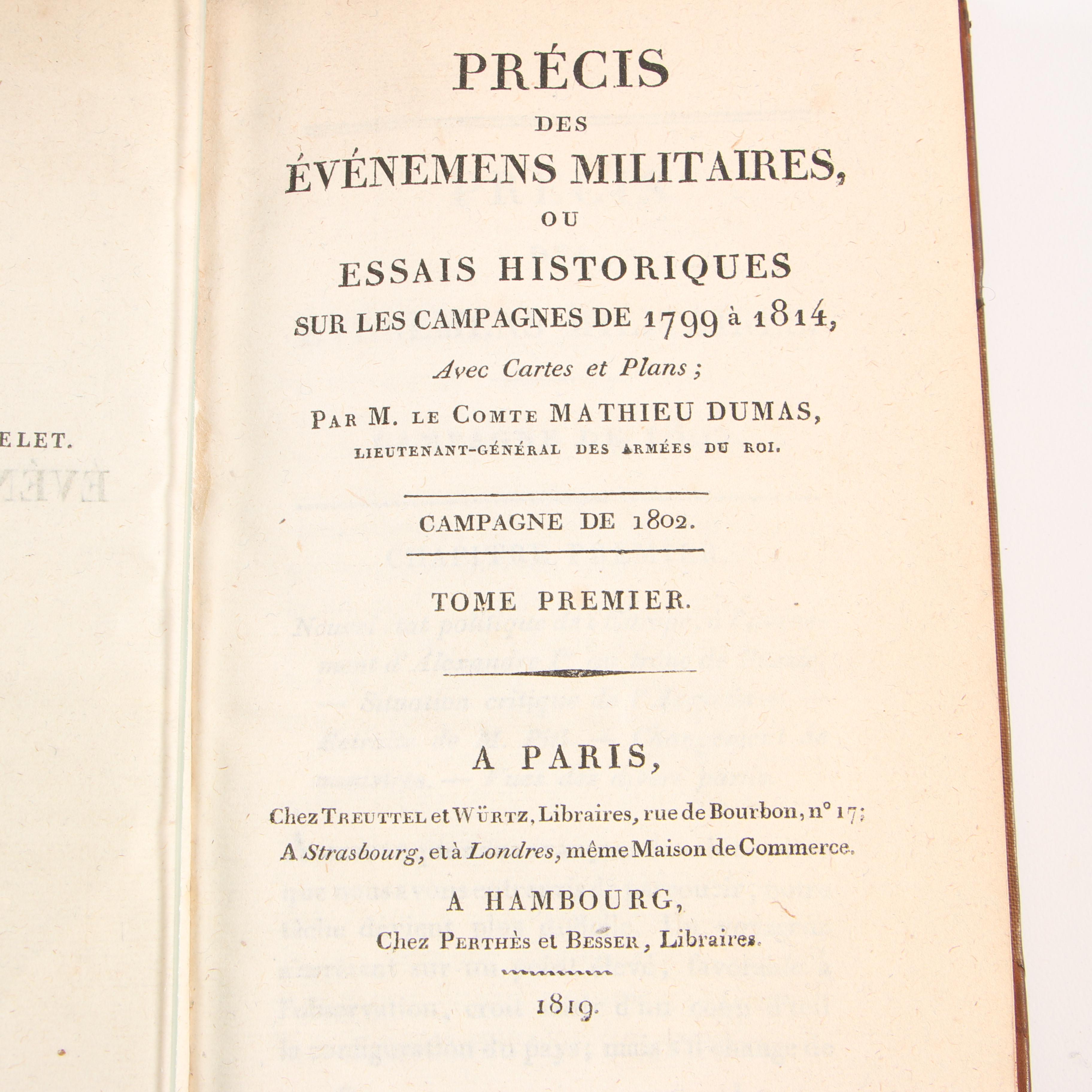 1817 "Précis des événemens militaires" by Guillaume-Mathieu Dumas