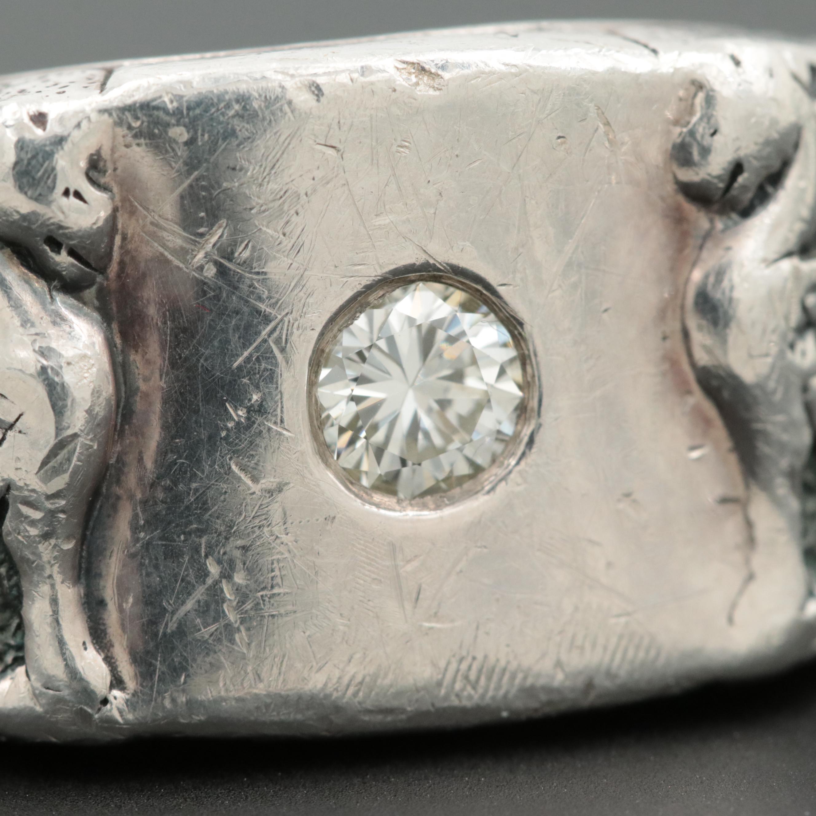 David Yurman Sterling Silver Diamond Griffin Ring