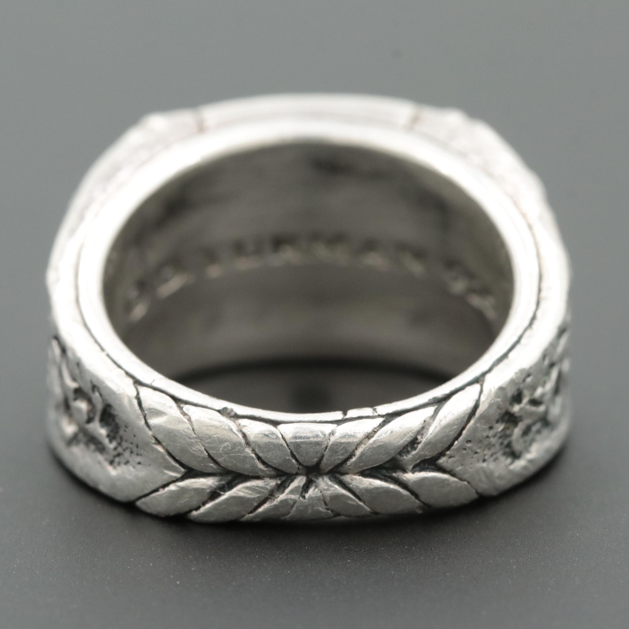 David Yurman Sterling Silver Diamond Griffin Ring