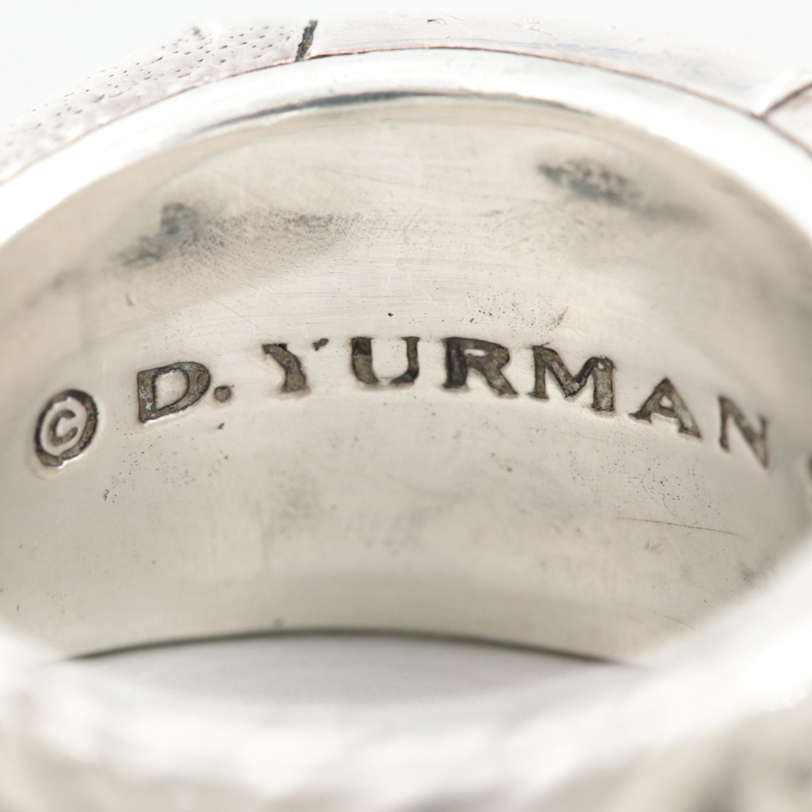 David Yurman Sterling Silver Diamond Griffin Ring