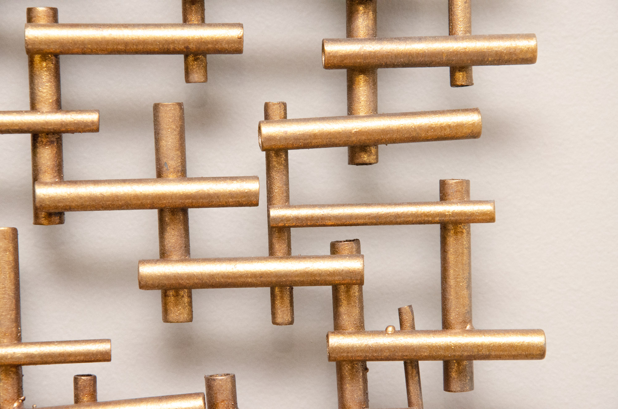 Uttermost Brutalist Style Gilt Wall Mirror