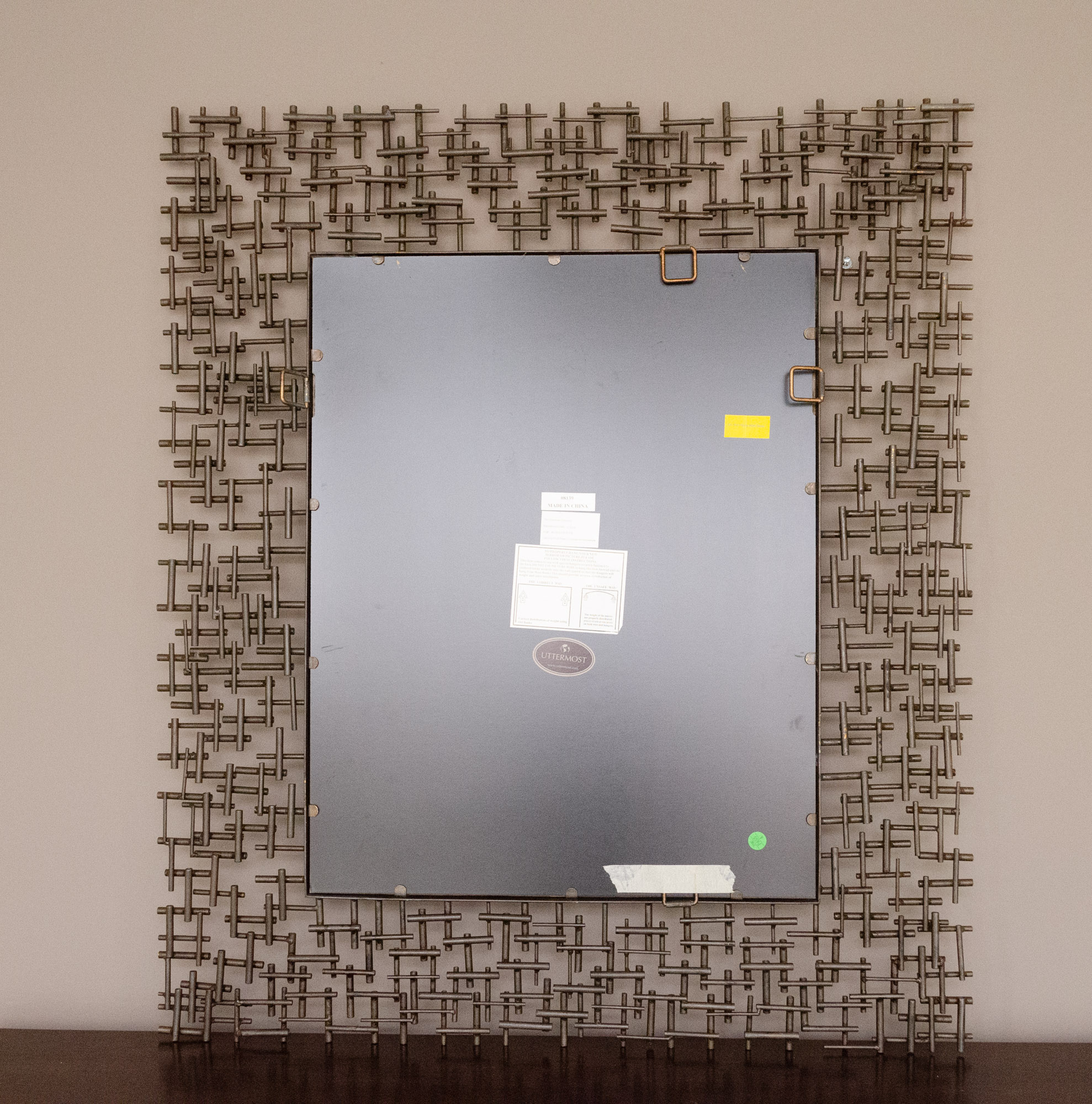 Uttermost Brutalist Style Gilt Wall Mirror