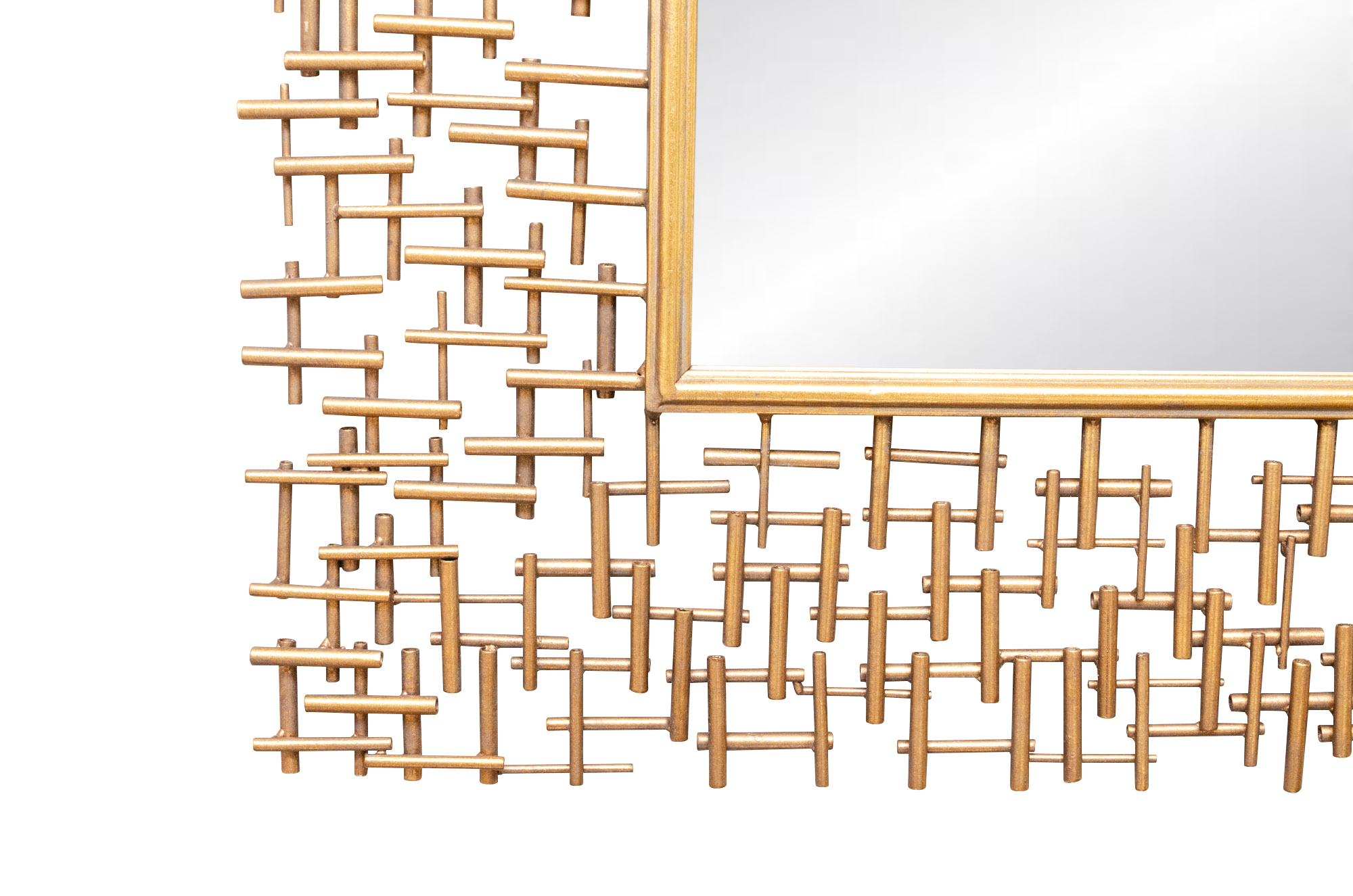 Uttermost Brutalist Style Gilt Wall Mirror