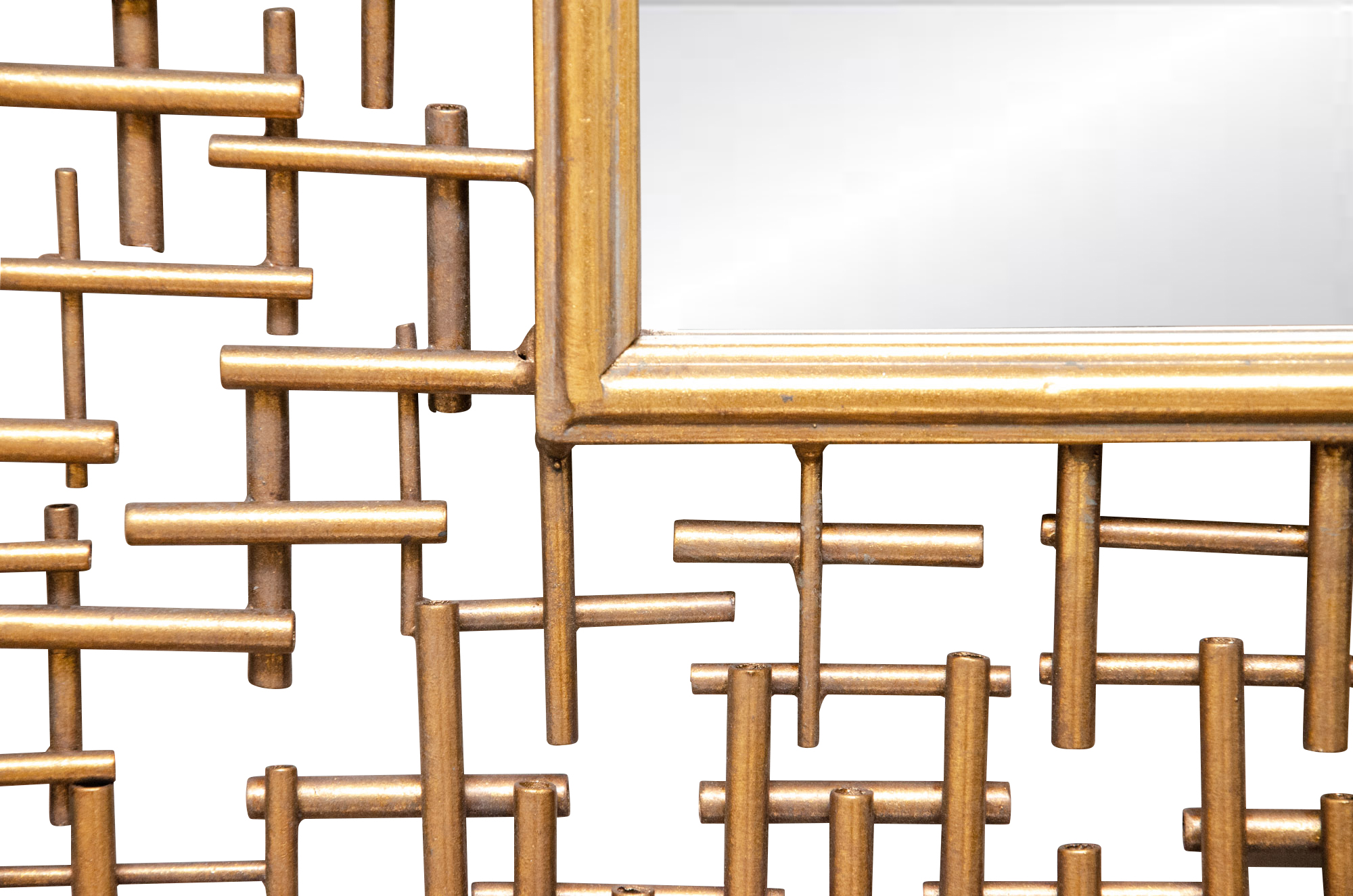 Uttermost Brutalist Style Gilt Wall Mirror