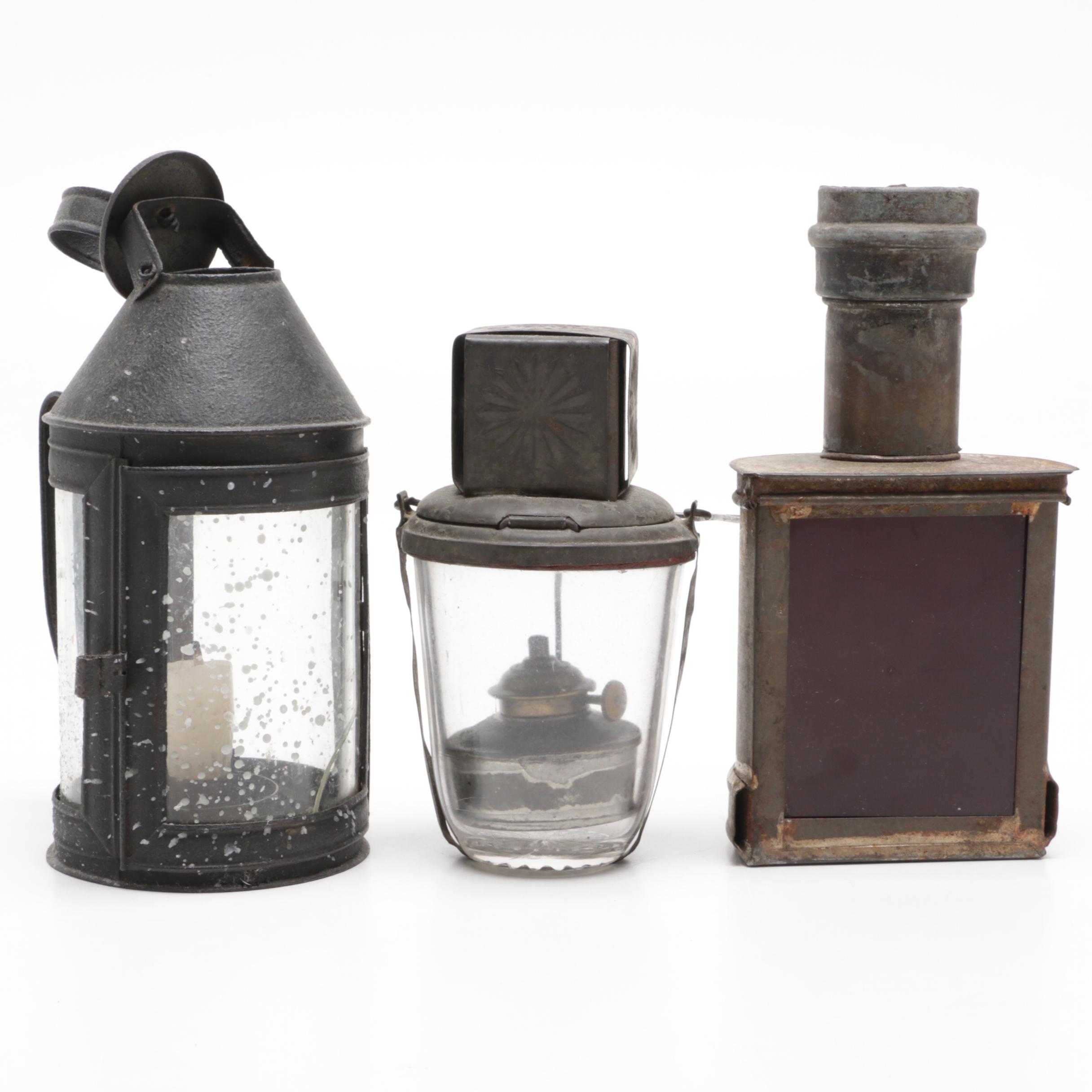 Early American Style Lanterns, Including "Star" Lantern