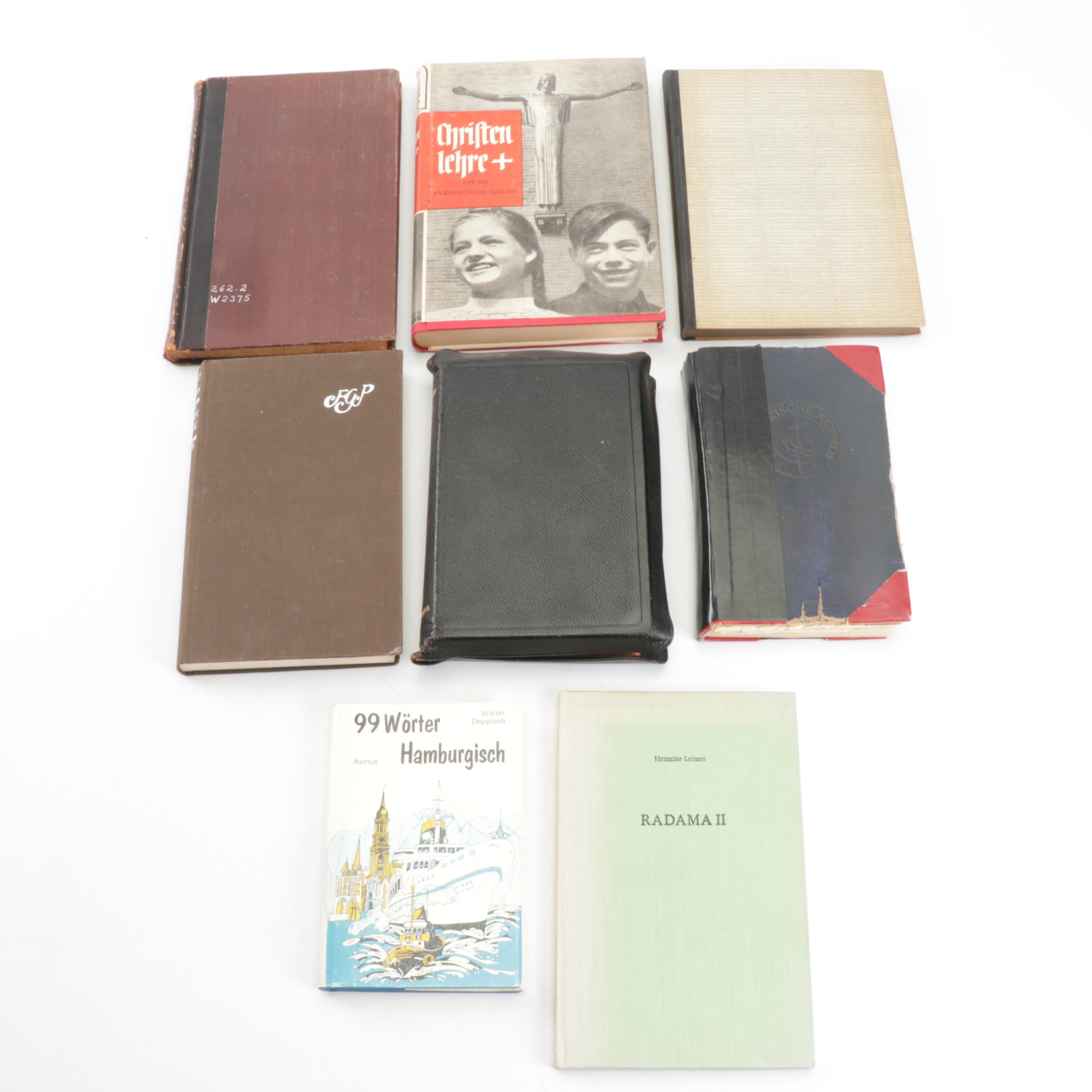 "Luthers Werke" Eight Volume Set and Other Vintage German Religious Books