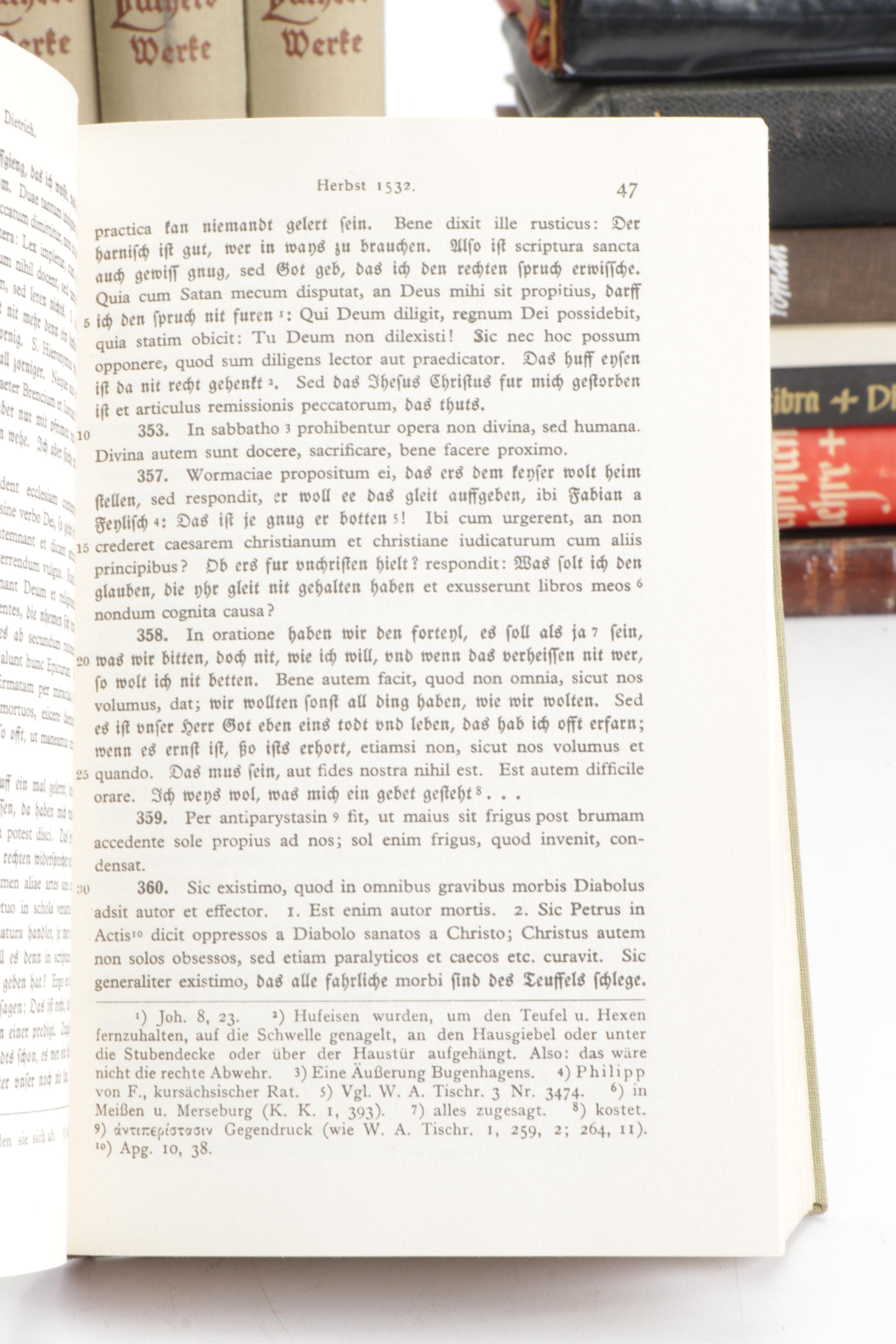 "Luthers Werke" Eight Volume Set and Other Vintage German Religious Books