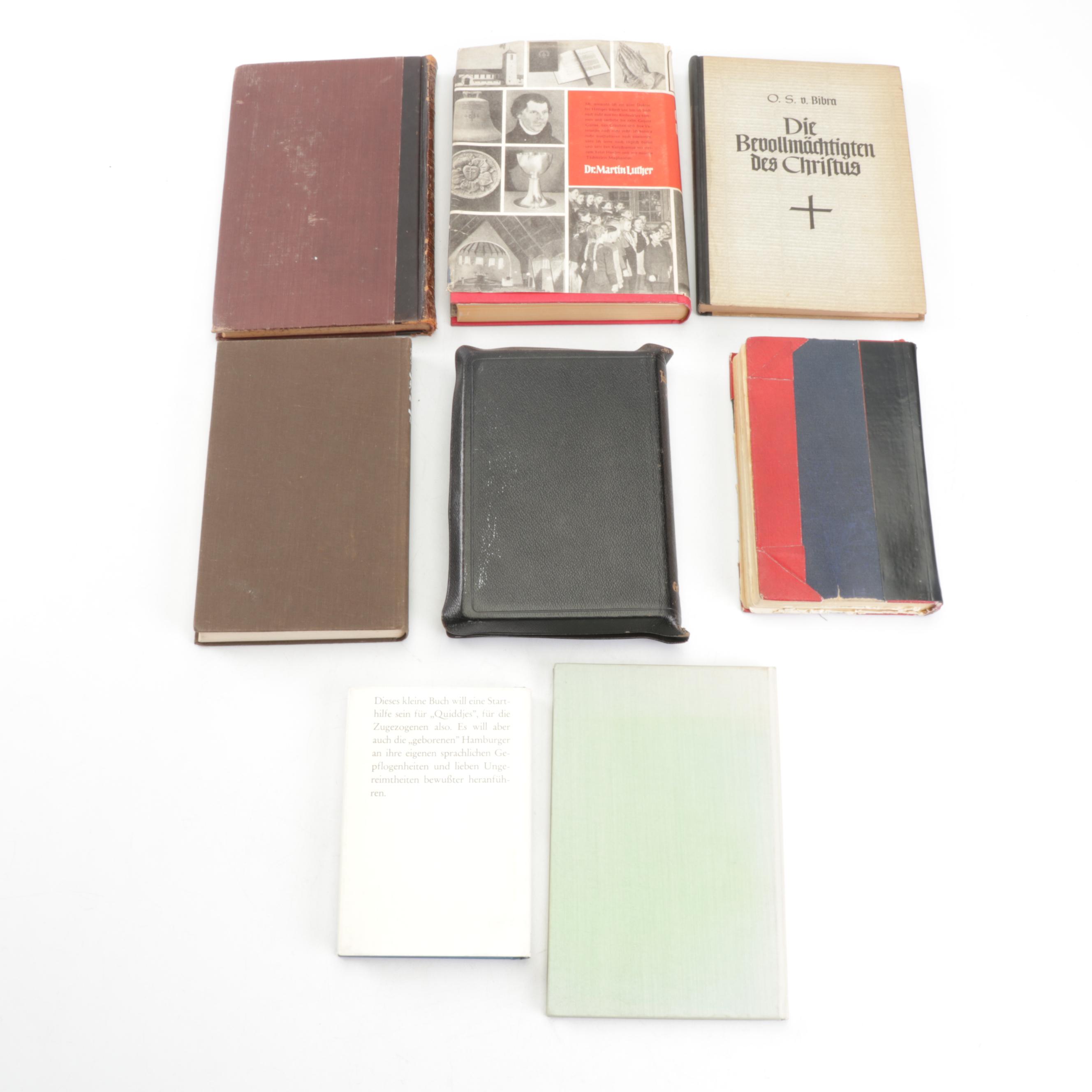 "Luthers Werke" Eight Volume Set and Other Vintage German Religious Books