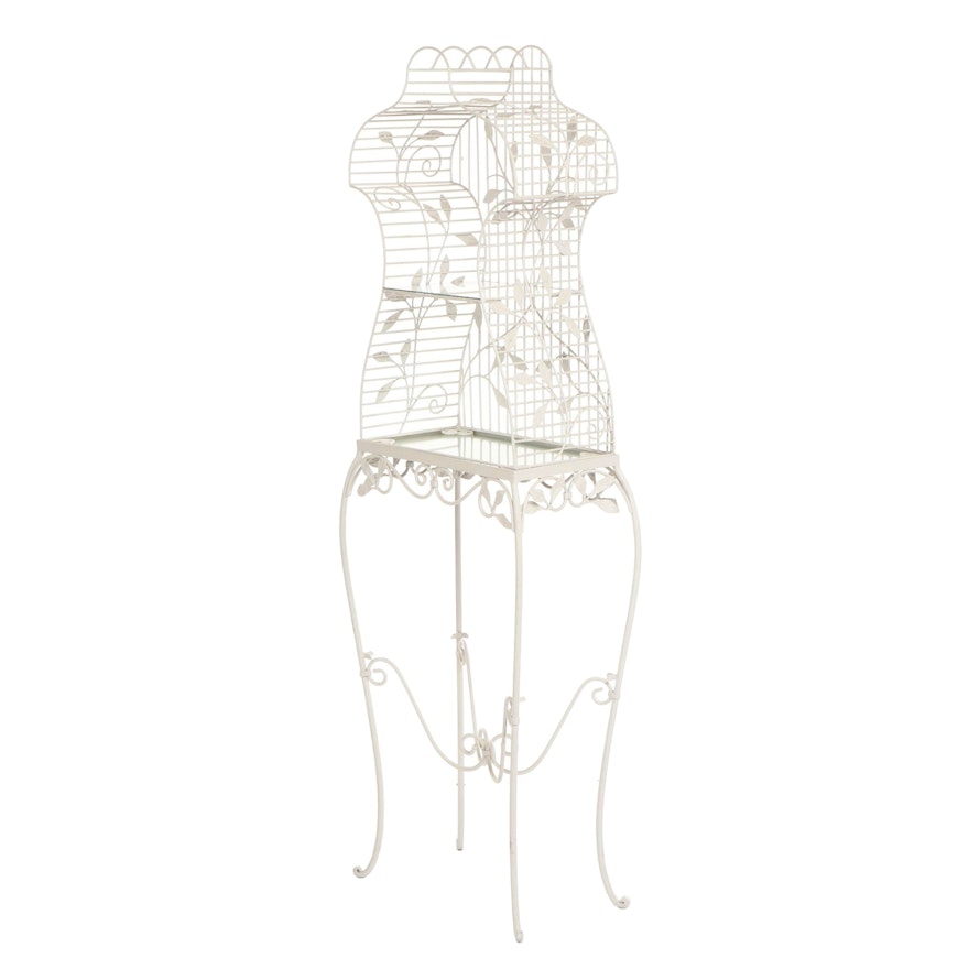 Contemporary Standing Dress Form Flower Cage