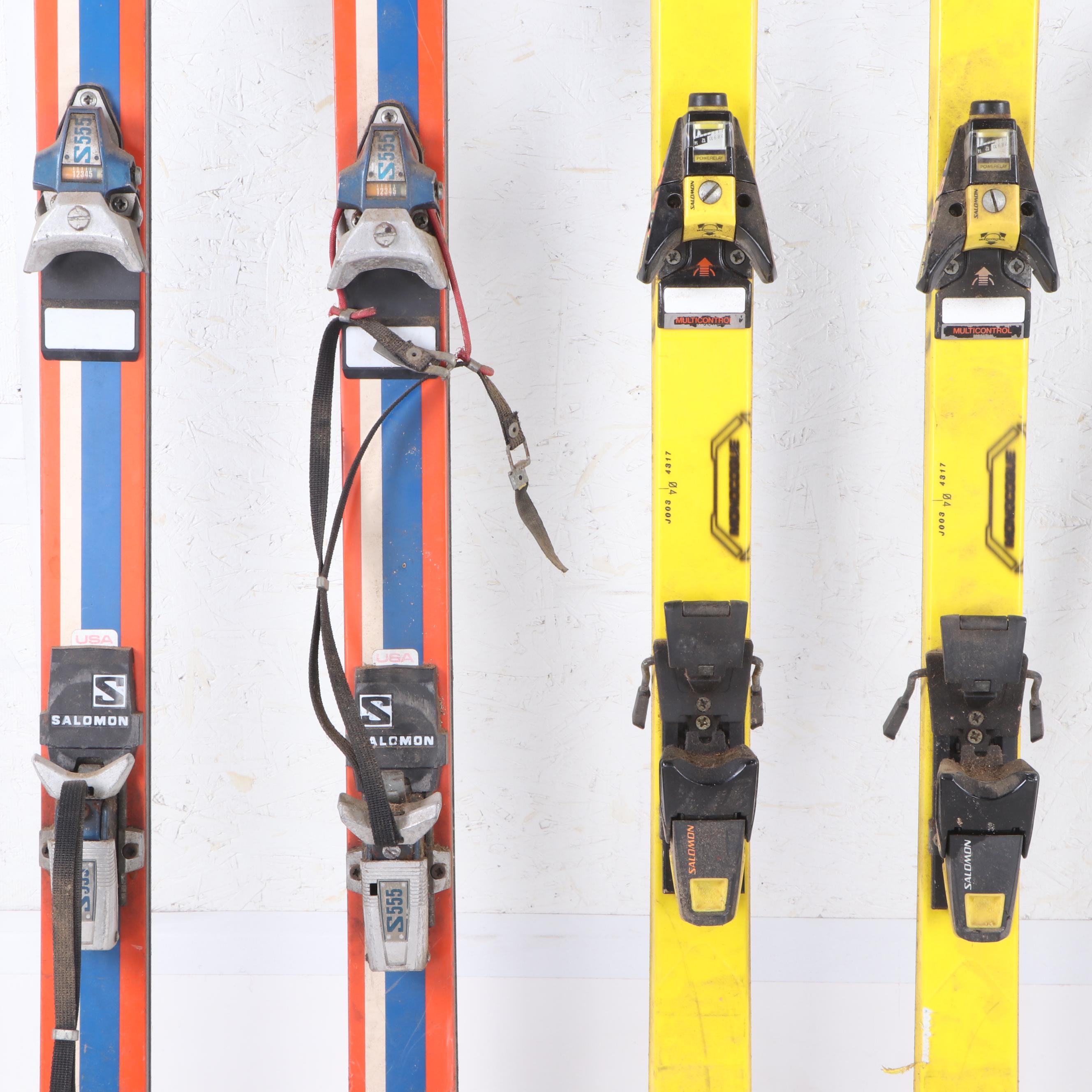 Salomon 8000 and Head Comp SL Skis with Poles