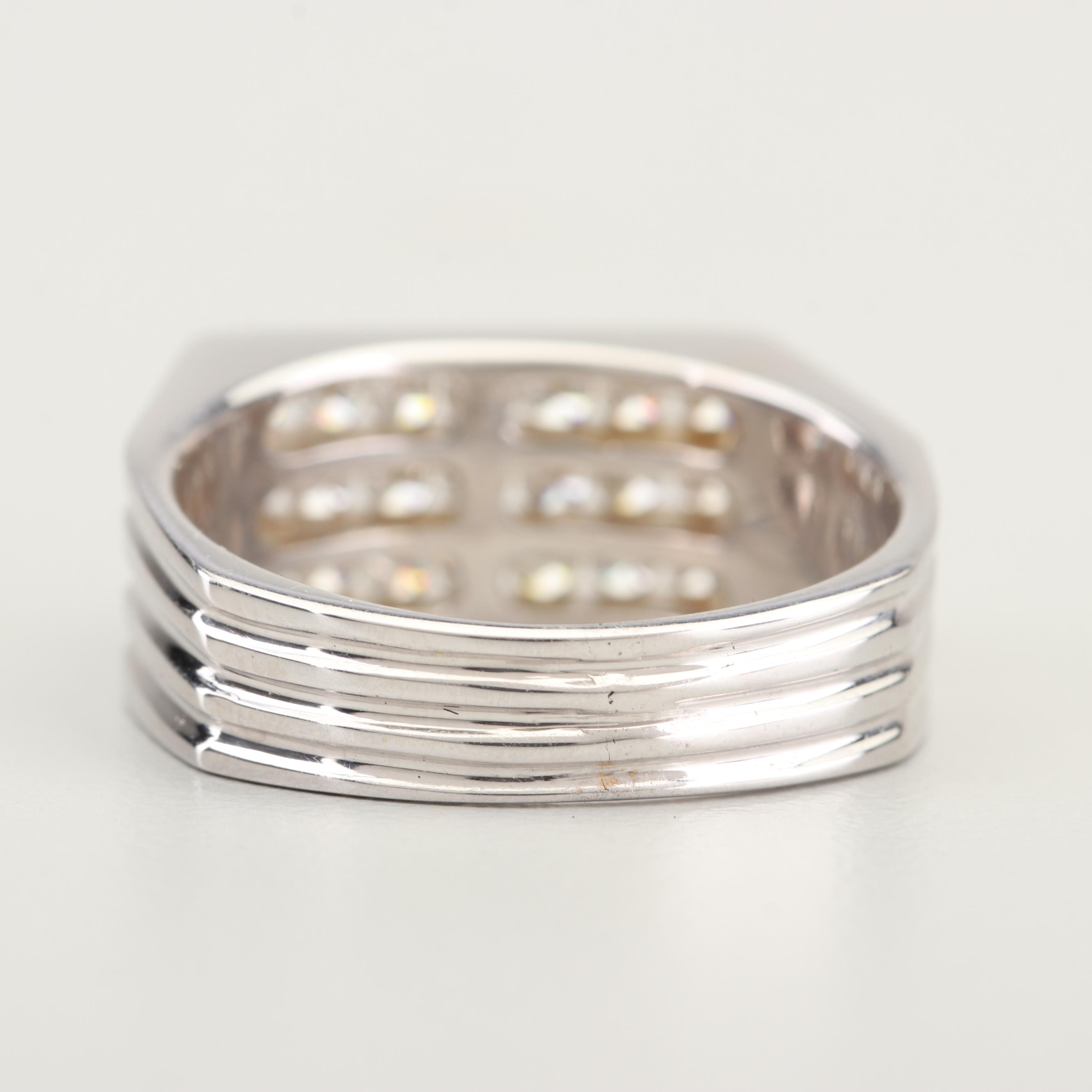 14K White Gold and Diamond Ring