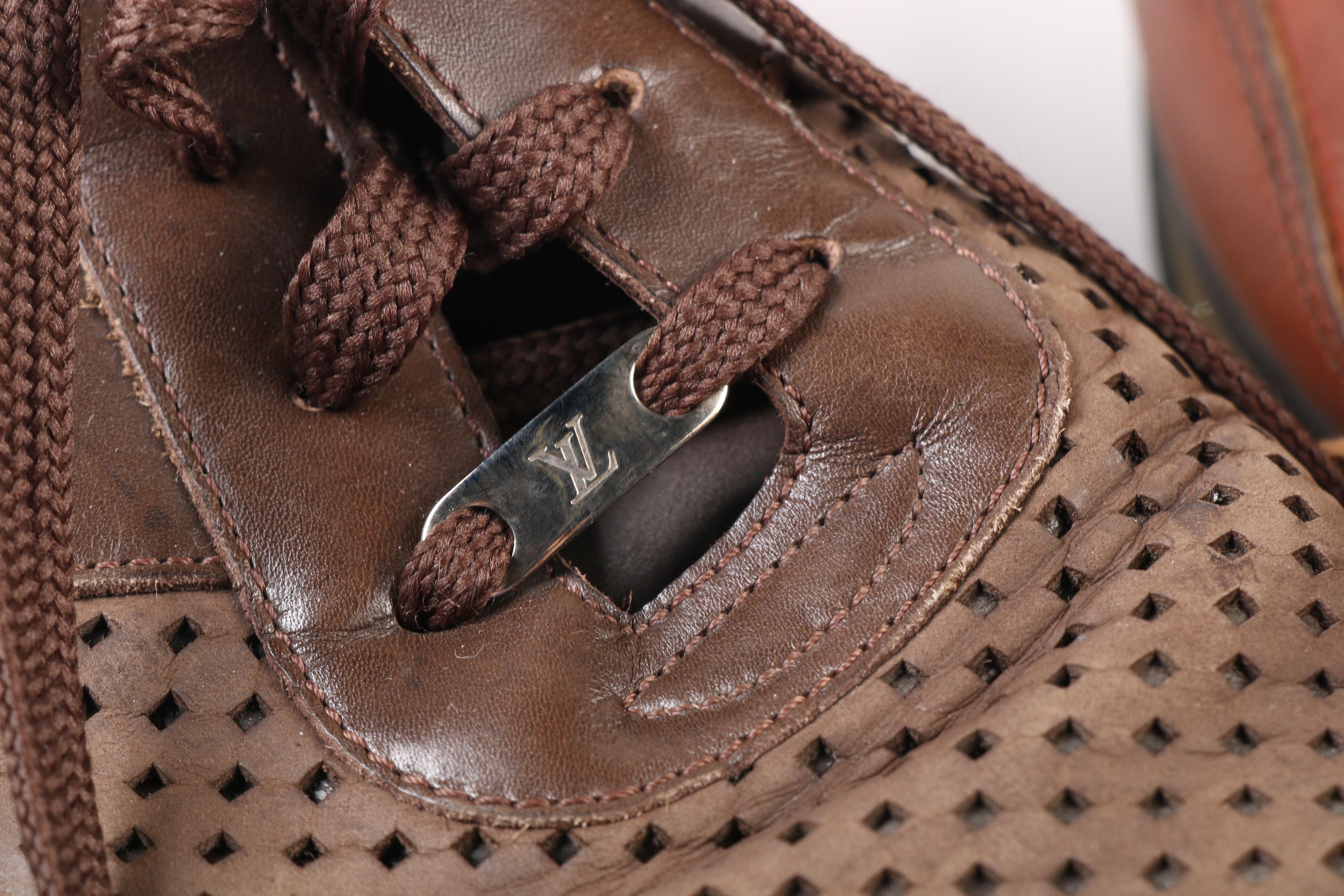 Men's Louis Vuitton Paris and Prada Leather Sneakers