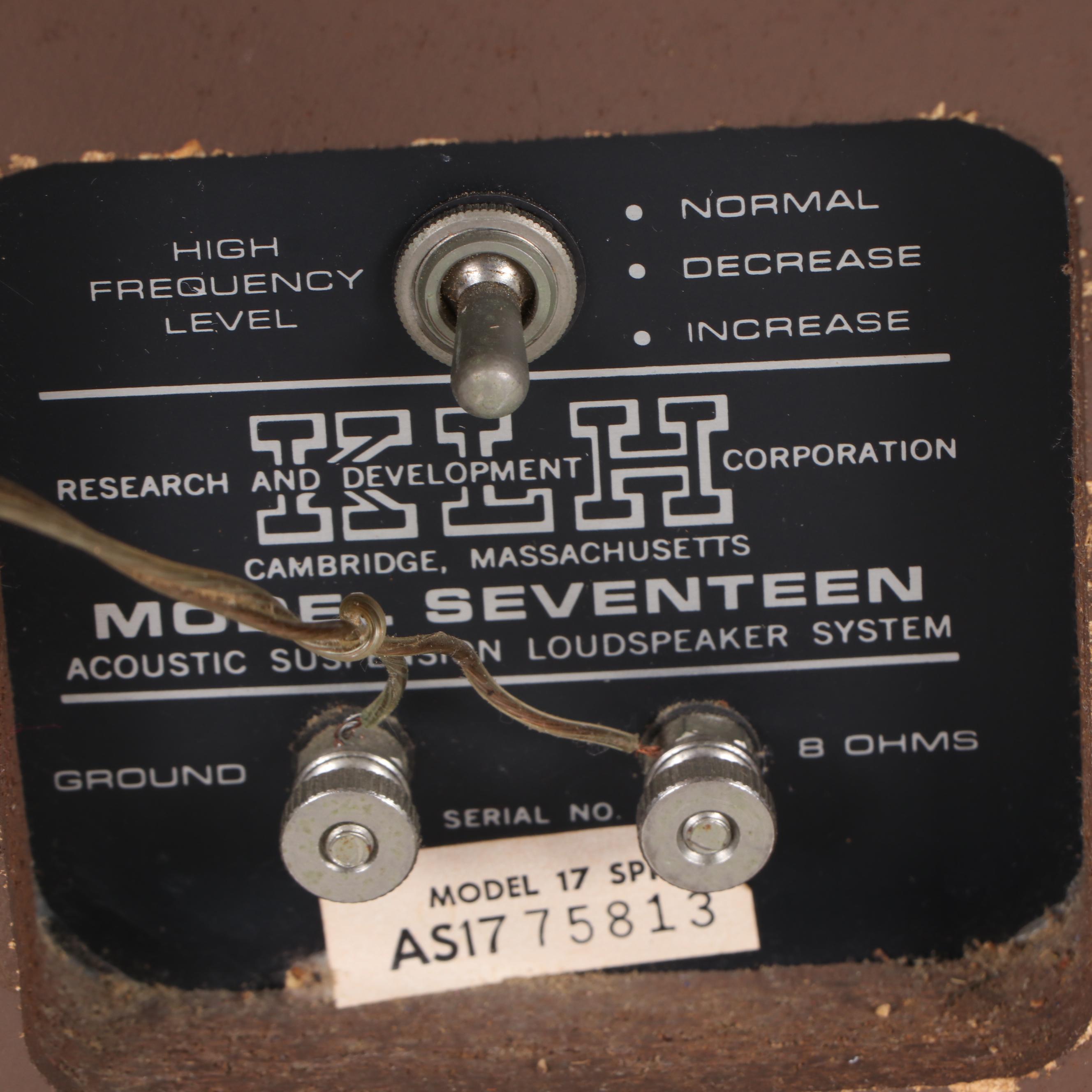 KLH Teak Standing Loudspeakers with Chrome Bases, A Pair