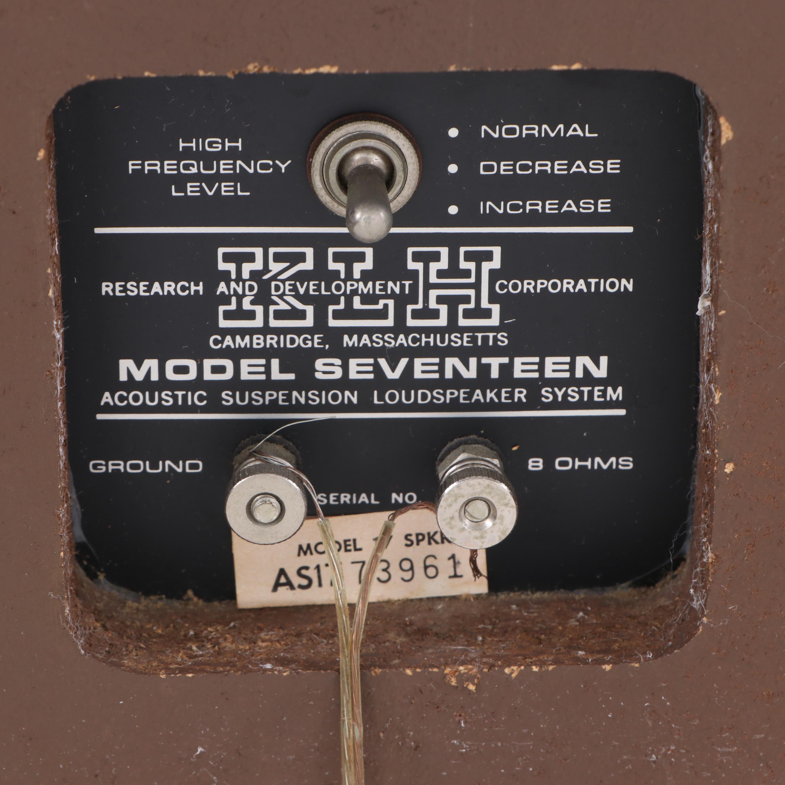 KLH Teak Standing Loudspeakers with Chrome Bases, A Pair