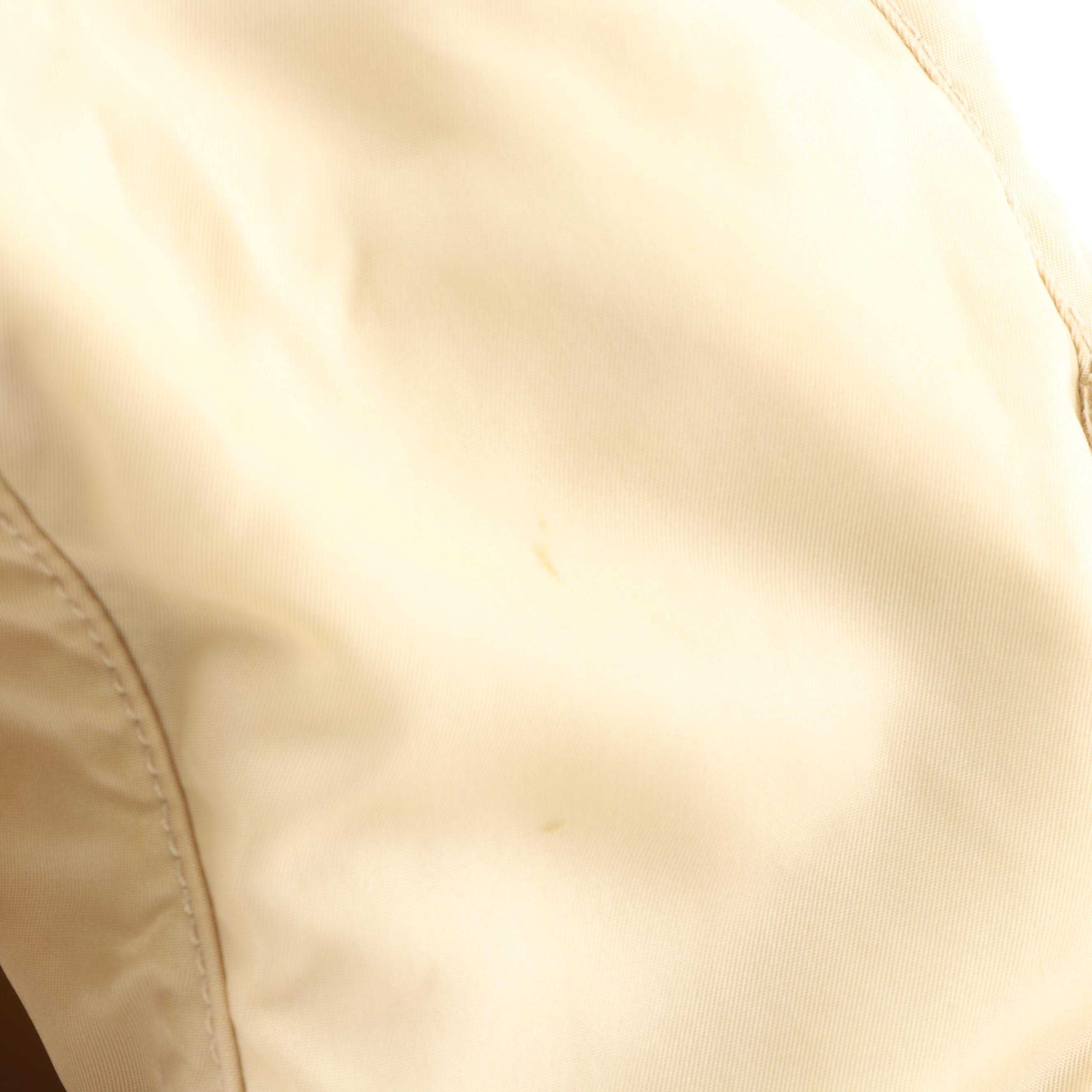 Prada Nylon and Leather Backpack in Cream and Tan Leather