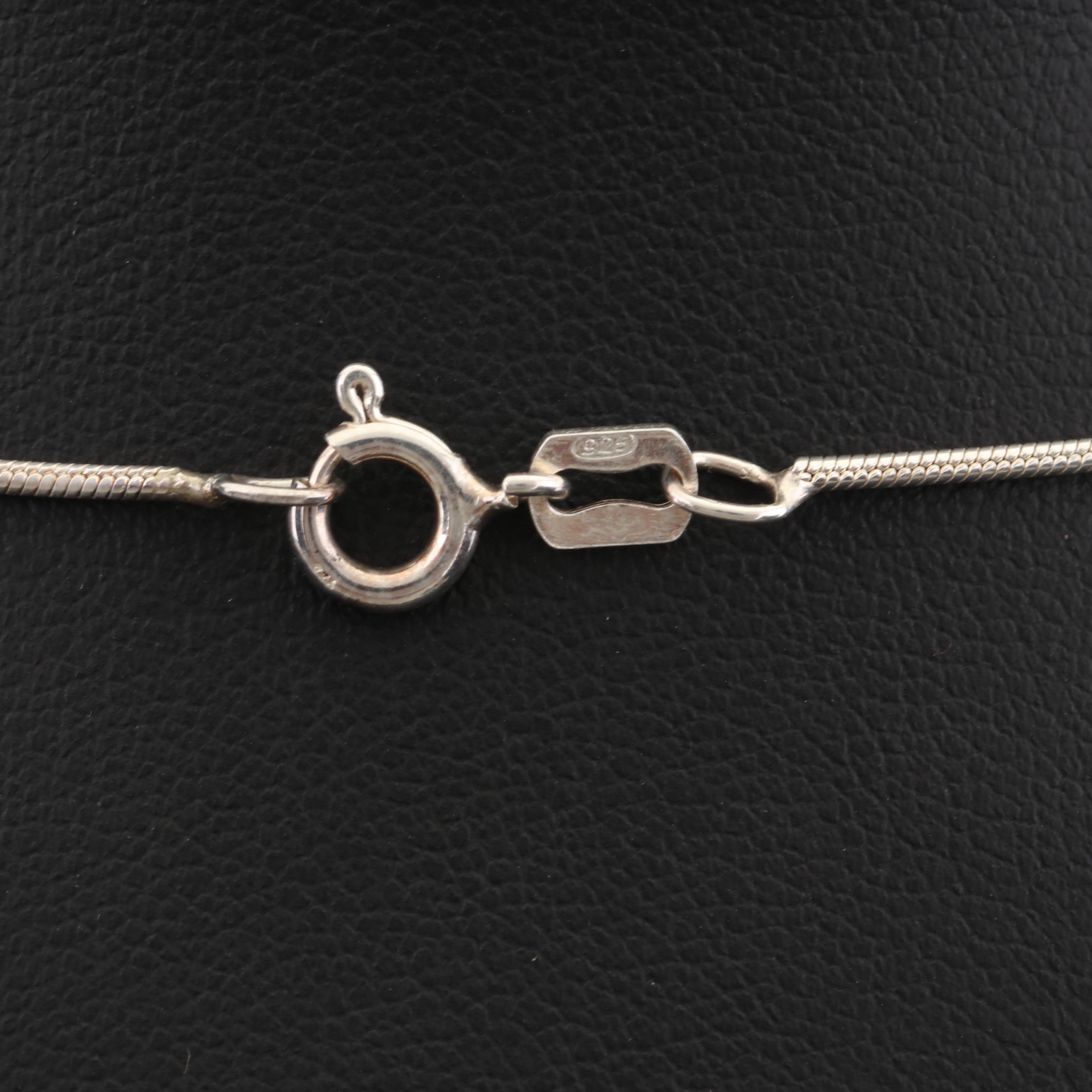 Sterling Silver Diamond Pendant Necklace