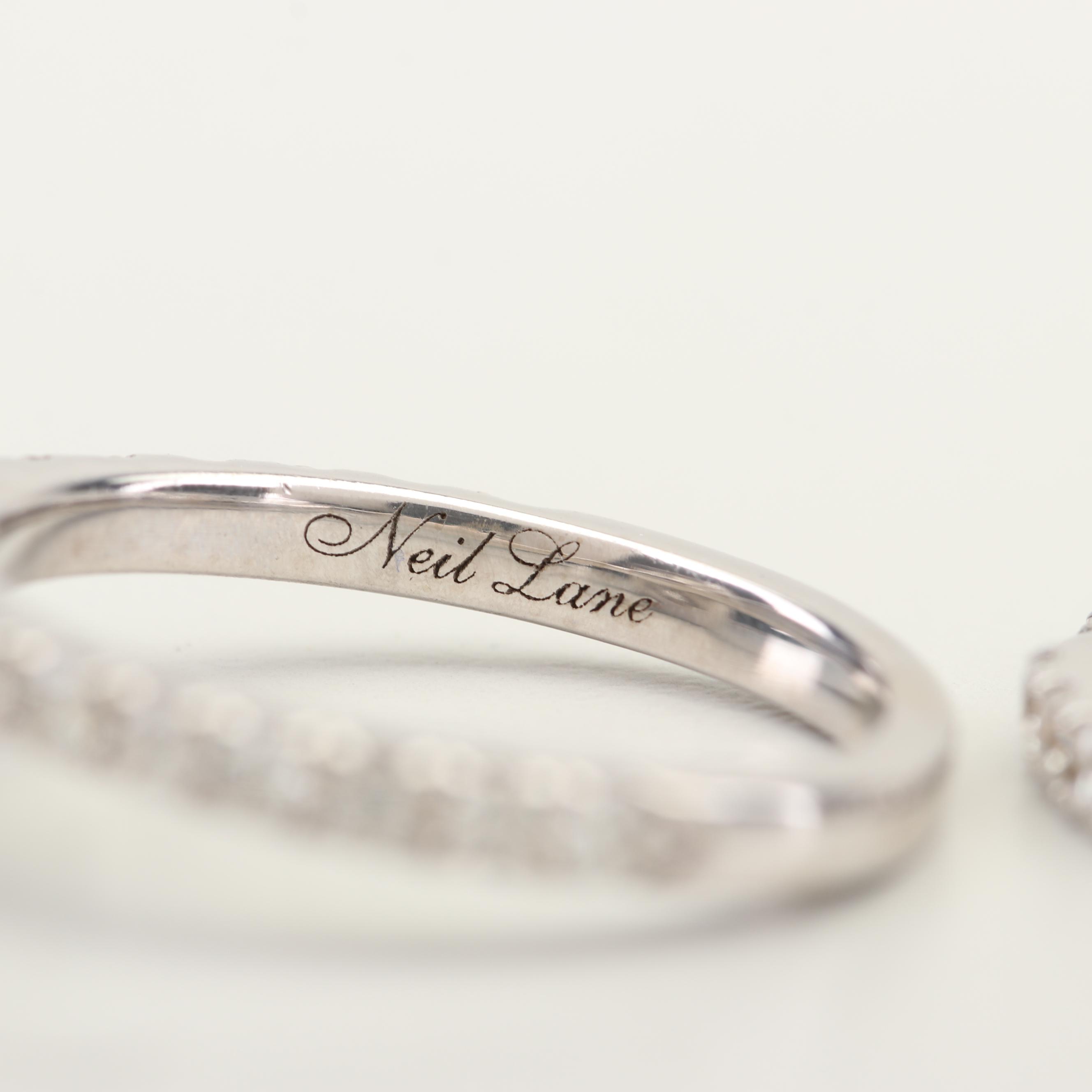 Neil Lane 14K White Gold Diamond Engagement Ring and Band